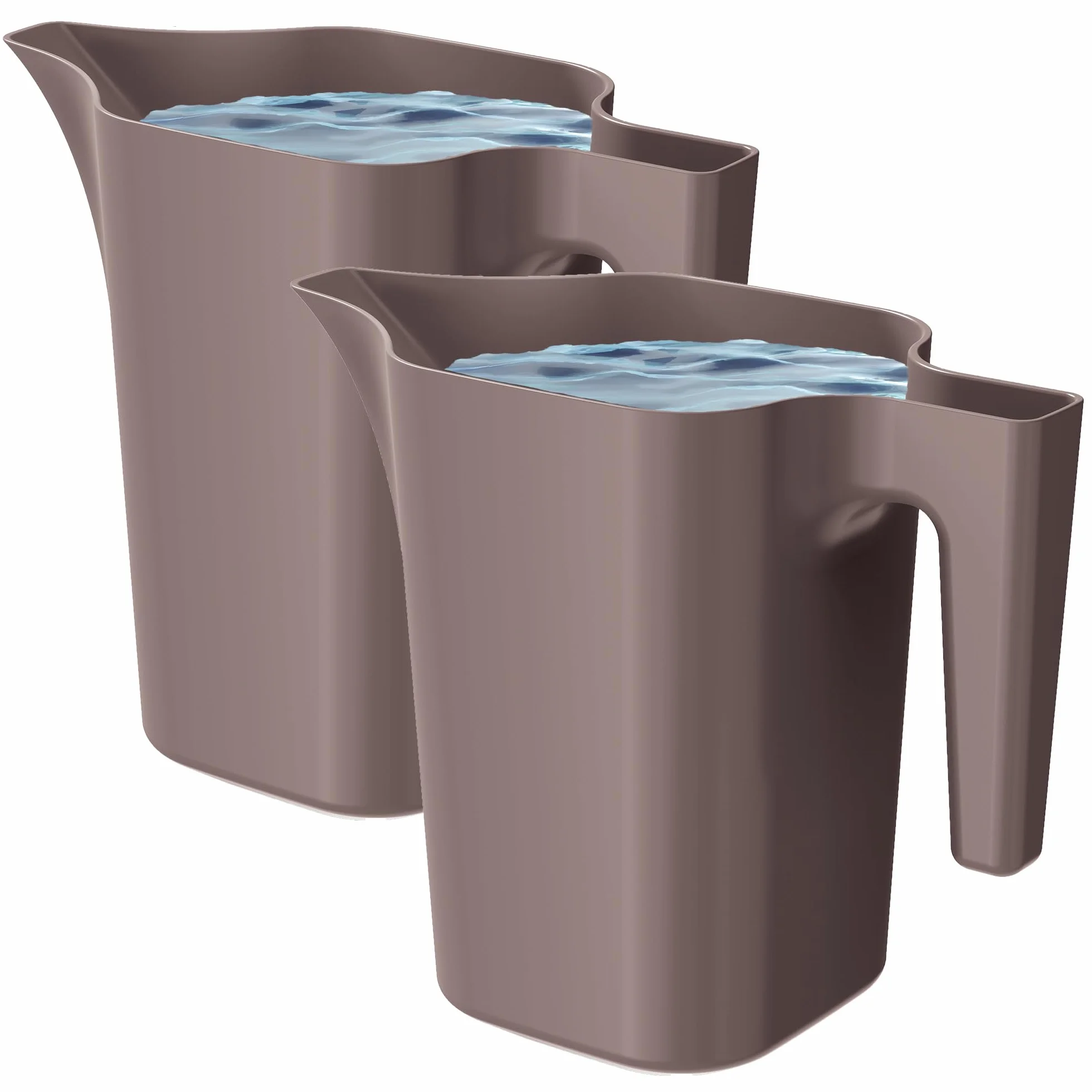 Konewka 1,8 l do domu i ogrodu - z wytrzymałego plastiku - konewka do łatwego podlewania kwiatów, roślin i roślin doniczkowych, zestaw 2-częściowy (2 opakowania) czekolada