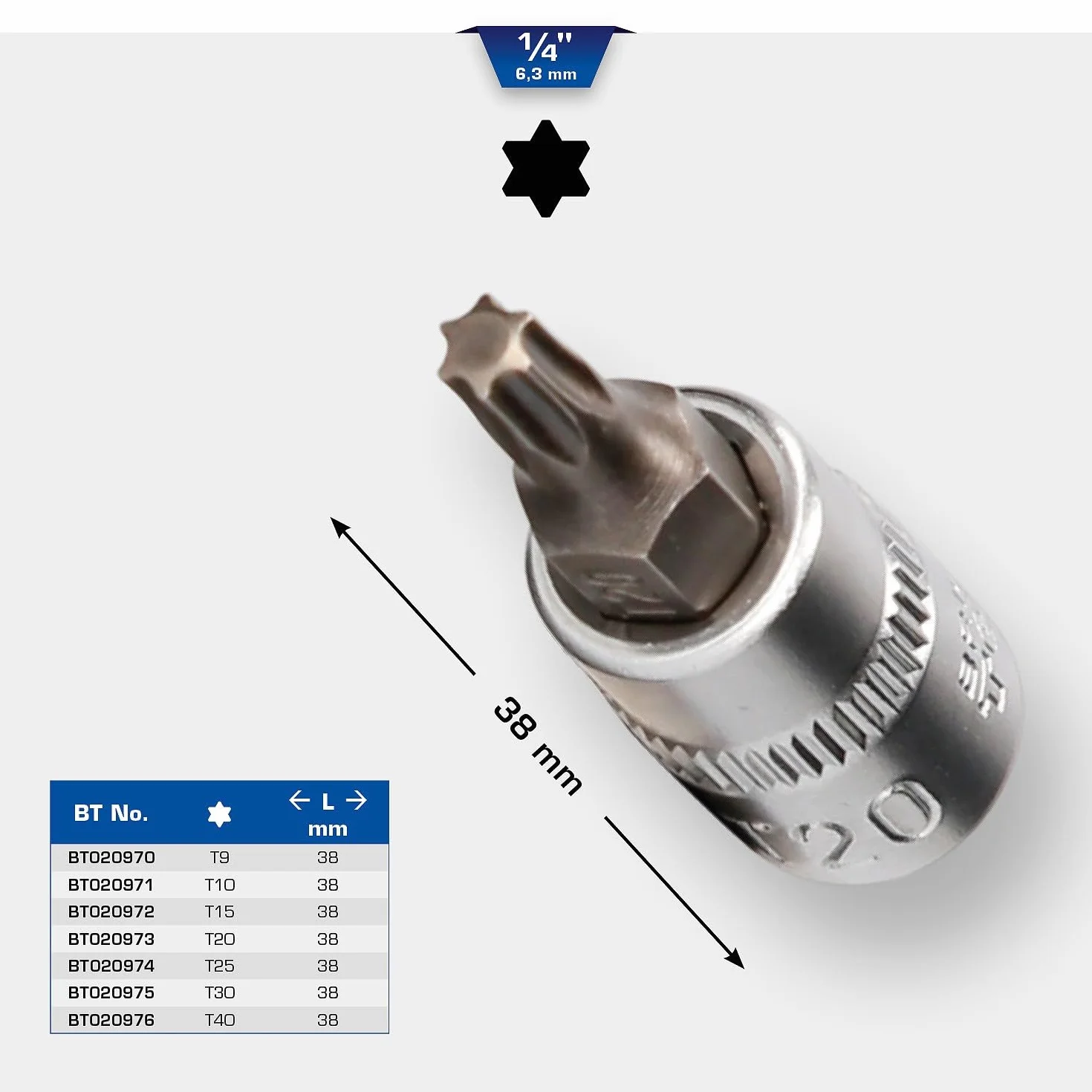 BRILLIANT TOOLS BT020976 1/4" Torx-Nasadka z bitami, T40 [Powered by KS TOOLS]