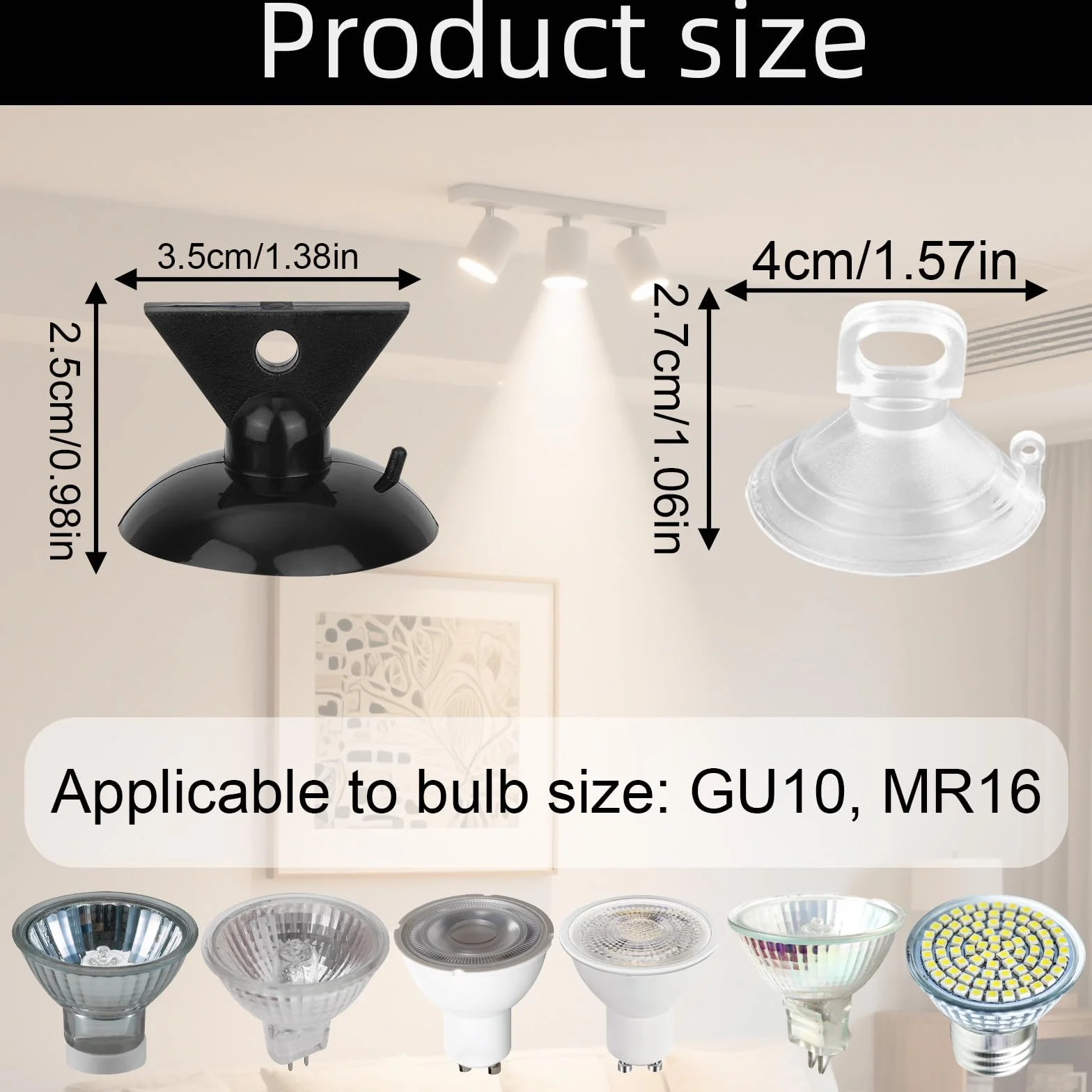 BOXOB 12szt Narzędzie Usuwania Przyssawek Żarówek, 2 Rozmiary Narzędzie Usuwania Bulbs do Żarówek GU10 MR16 Zmieniacz Bulbs do Halogenowych Mini Lamp Szynowych Okap