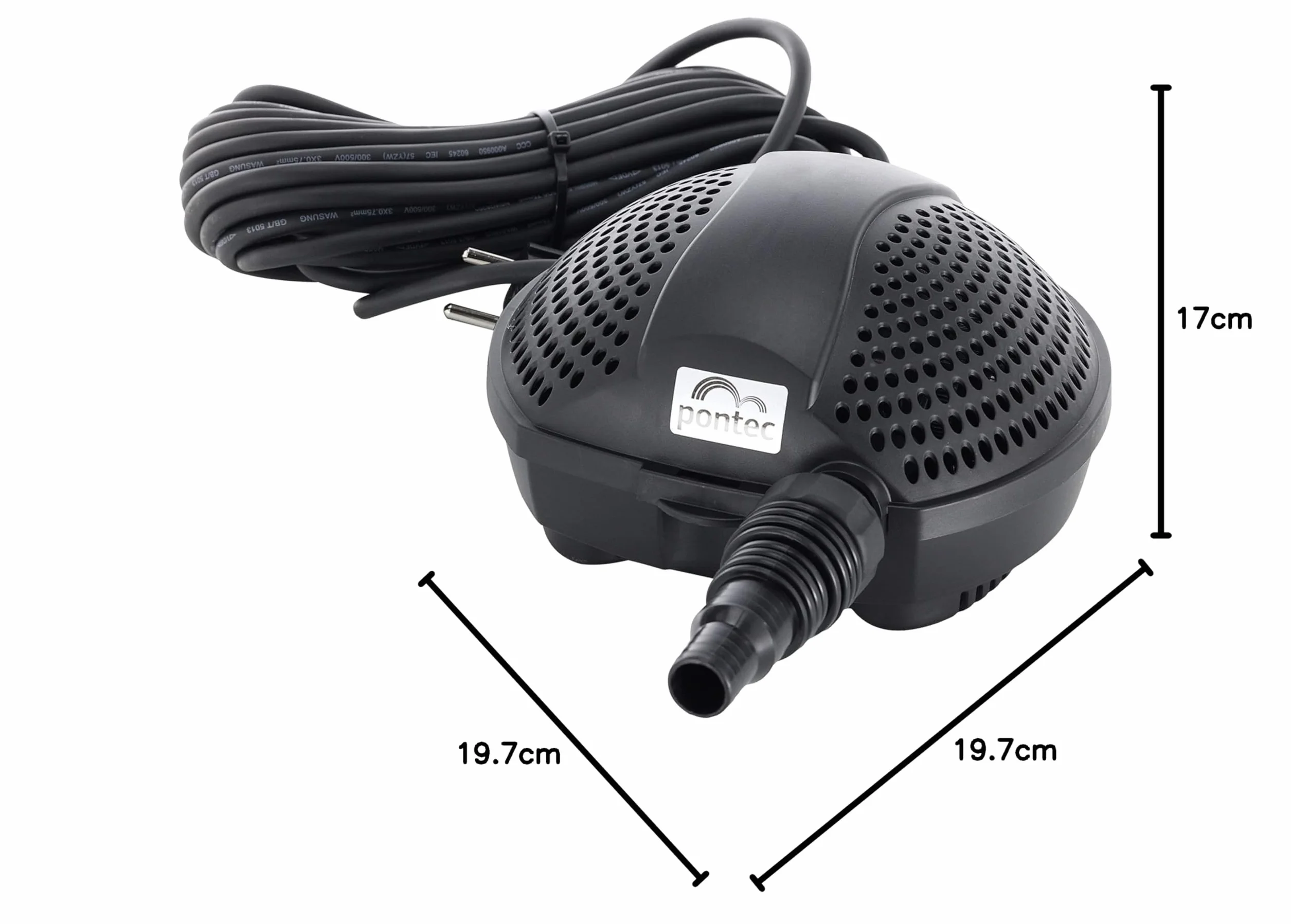 Pontec Pondomax Eco 1500 Pompa Filtrująca i Strumieniowa, Czarny/Szary, 1.500 l/h