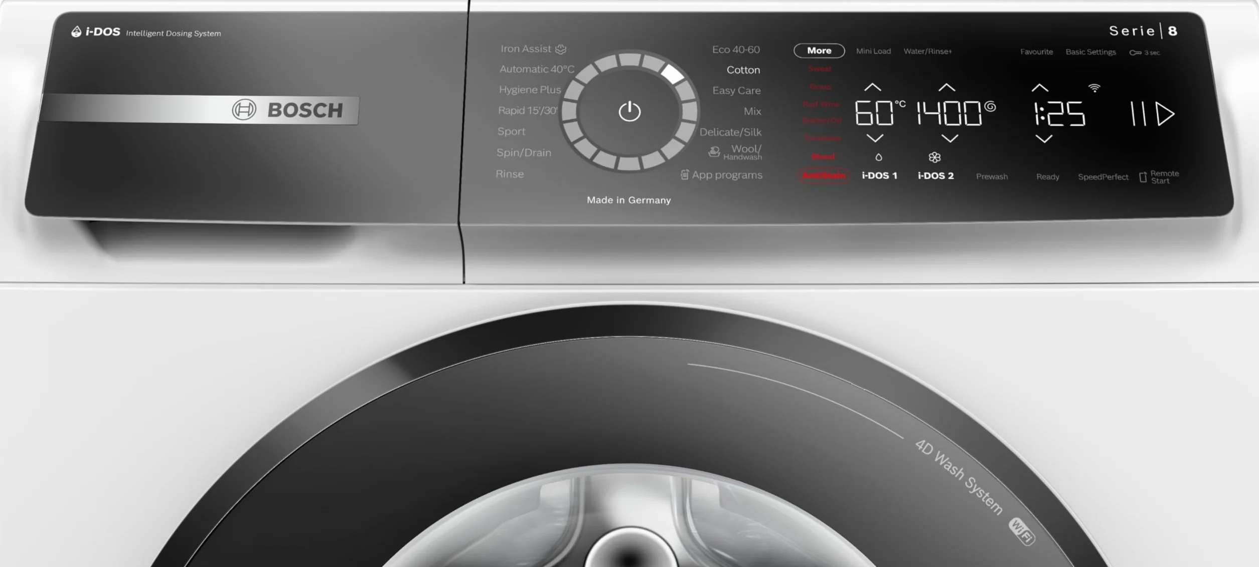 Bosch Seria 8 pralka inteligentna 9 kg 1400 obr./min Active Water Plus Iron Assist Mini Load