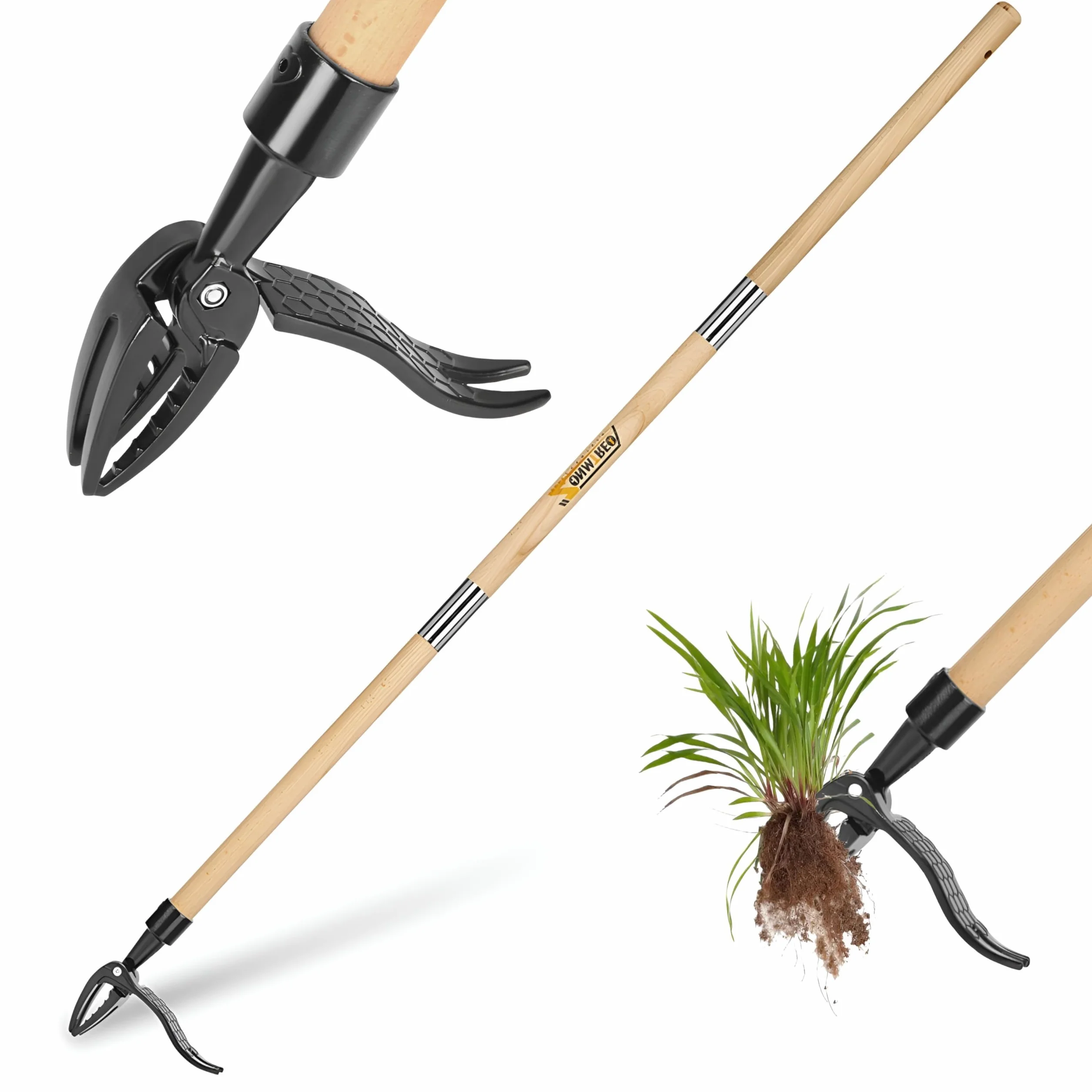 Weed Pulling Tool，Stand up weed puller tool，Gardening Manual Tool Weed Tool，True beech wood material，Weeder tool for garden，No need to squat or bend down to easily weed. (90 inch)