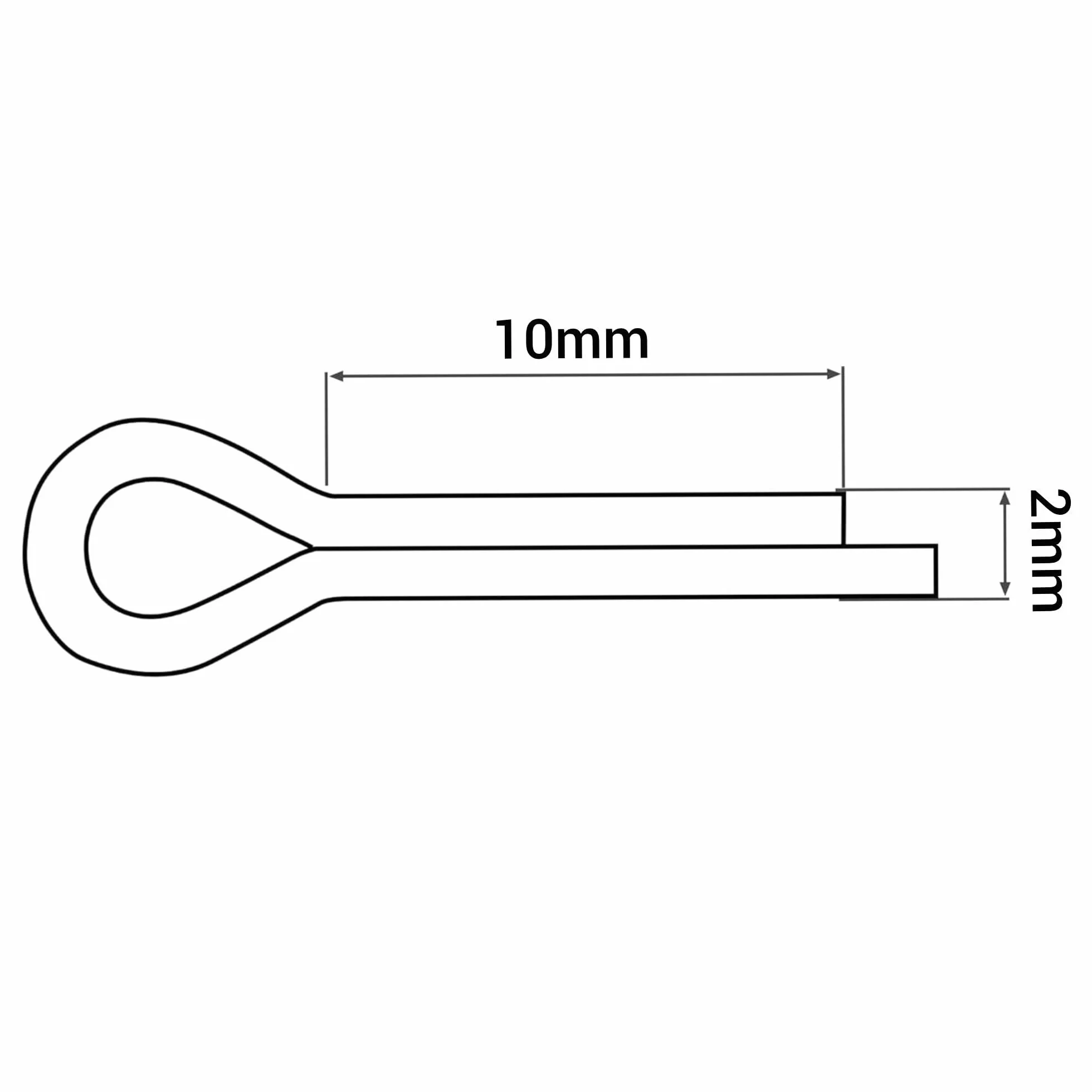 SKIR'CO (500 szt.) Zawleczki ze stali ocynkowanej 2 x 10 mm, Zawleczki, DIN 94, Zawleczki metalowe