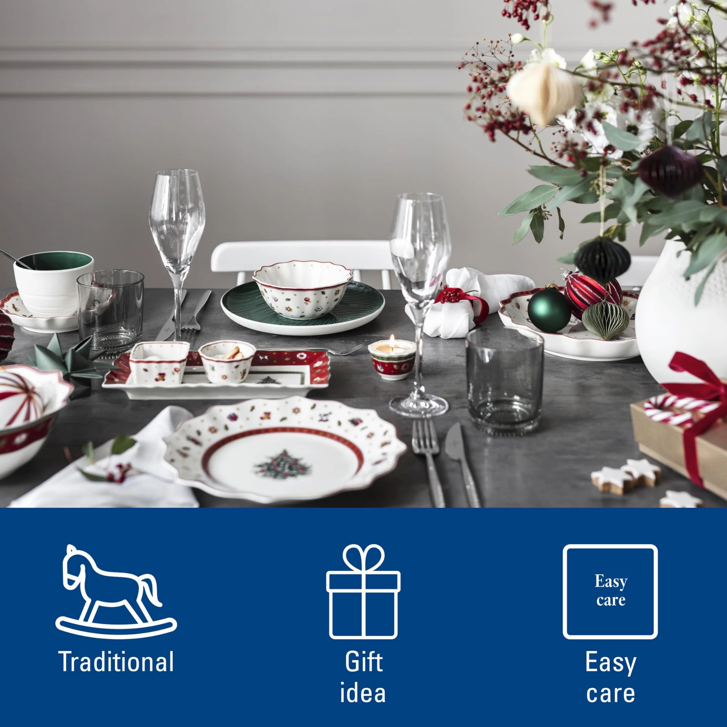 Villeroy & Boch Toy'S Delight Zestaw Naczyń do Serwowania Biały Czerwony 4 Elementy
