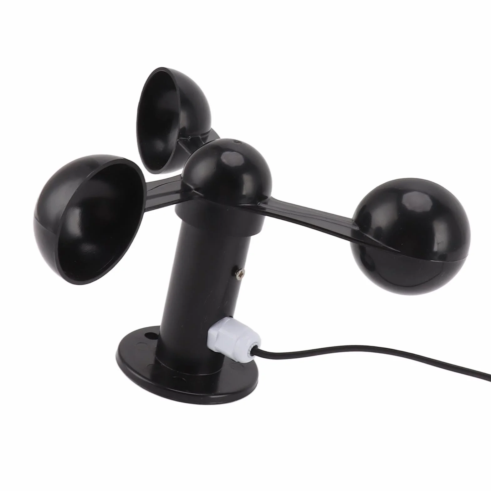 Czujnik Anemometru, Mierzy prędkość Wiatru, Zawiera Wodoodporny Kabel o Długości 8 M, Posiada Otwór Montażowy o średnicy 4 Cm, Konstrukcja Przeciwzakłóceniowa, Czujnik Prędkości