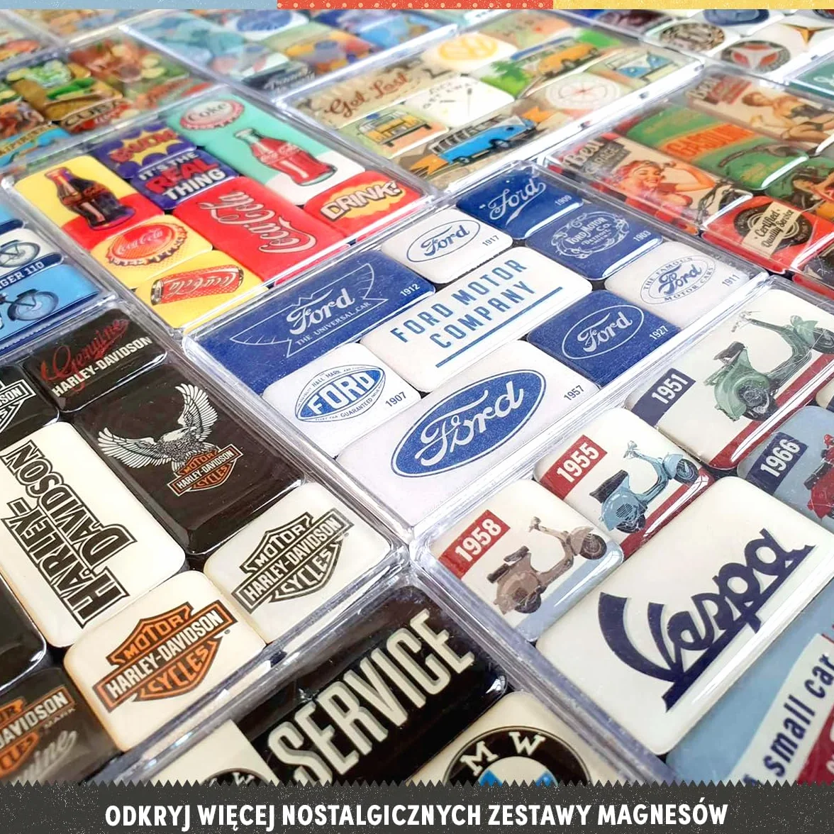 Nostalgic-Art Retro magnesy na lodówkę, 9 sztuk, Retro Wave Media – Pomysł na prezent do domu, zestaw magnesów, Styl vintage