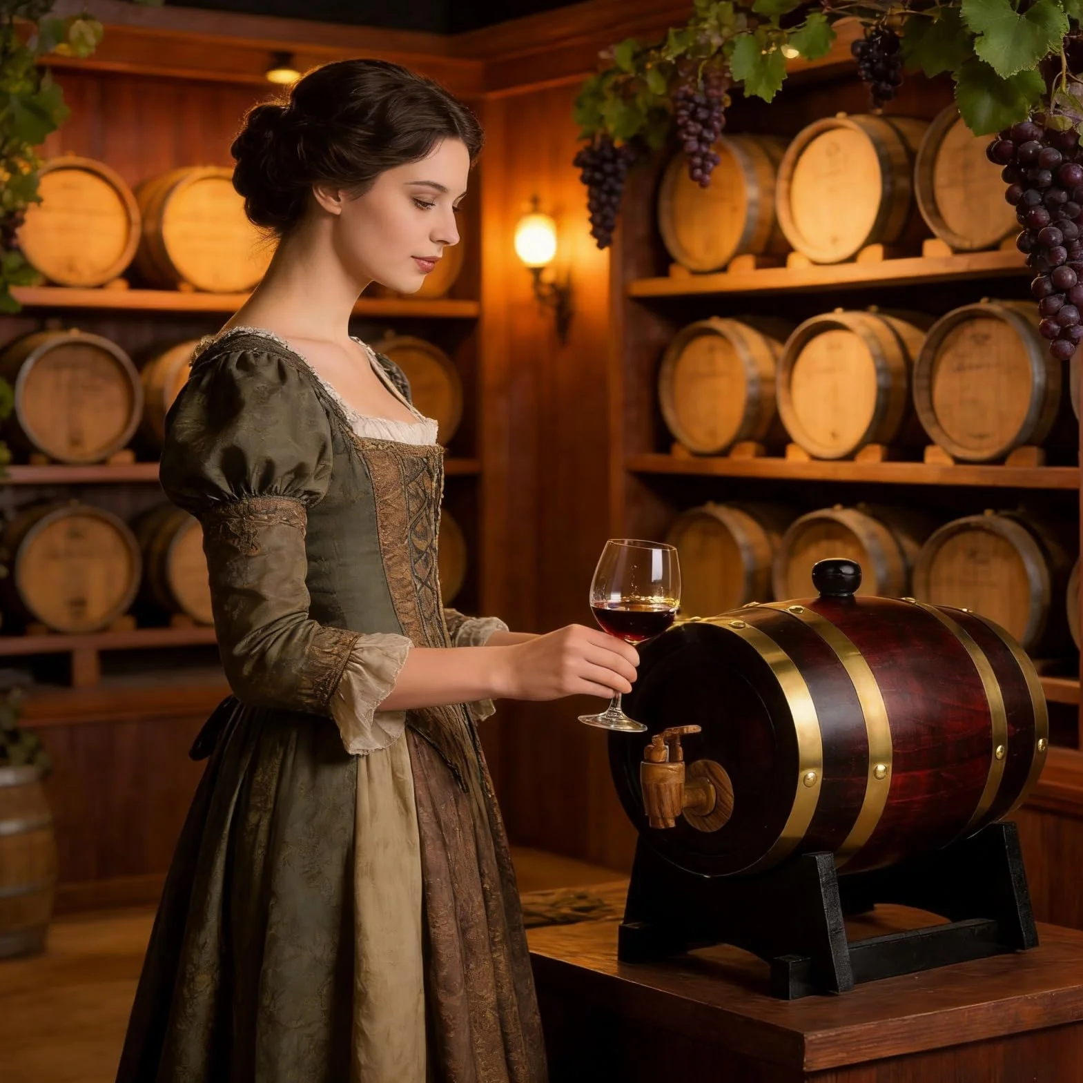 Dębowa Beczka do Starzenia 5 L z podstawką na Whisky, Port, Rum - Drewniana Beczka Fermentacyjna na Alkohole