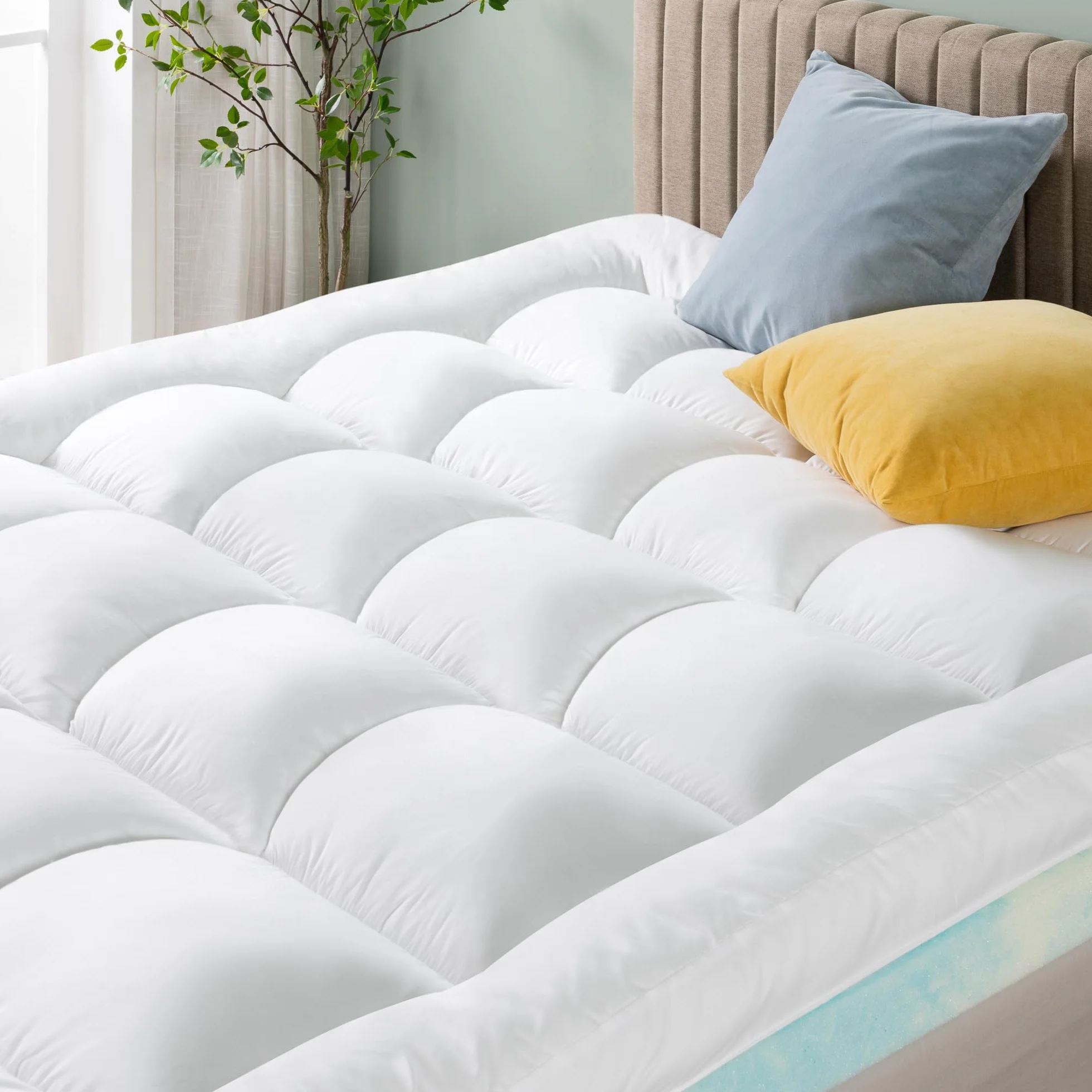 Zinus Mattress Topper, poliester, biały, 200 x 90 cm