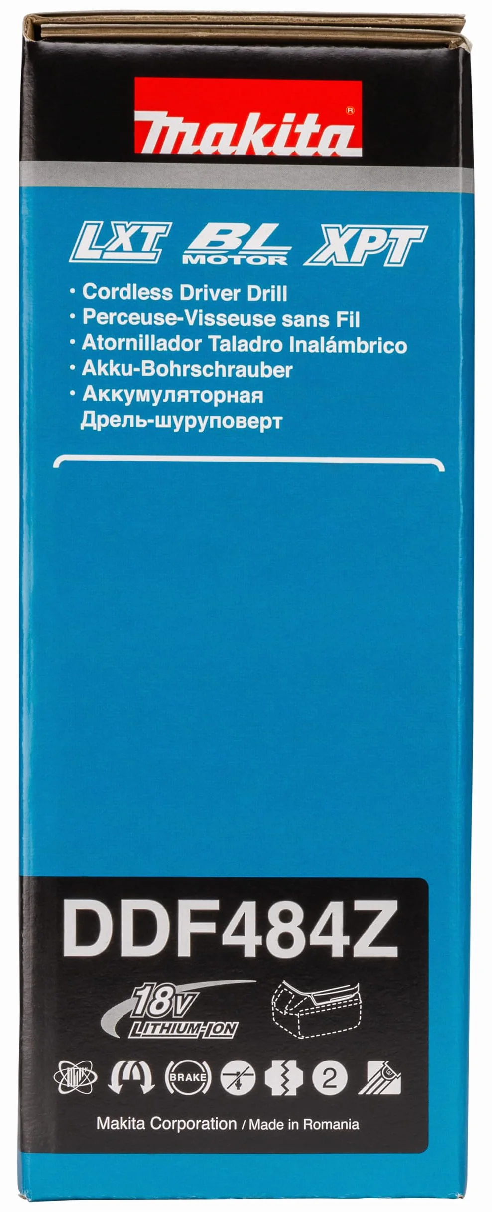 Makita Ddf484Z Wiertarko-Wkrętarka Akumulatorowa 18 V Srebrny/Niebieski