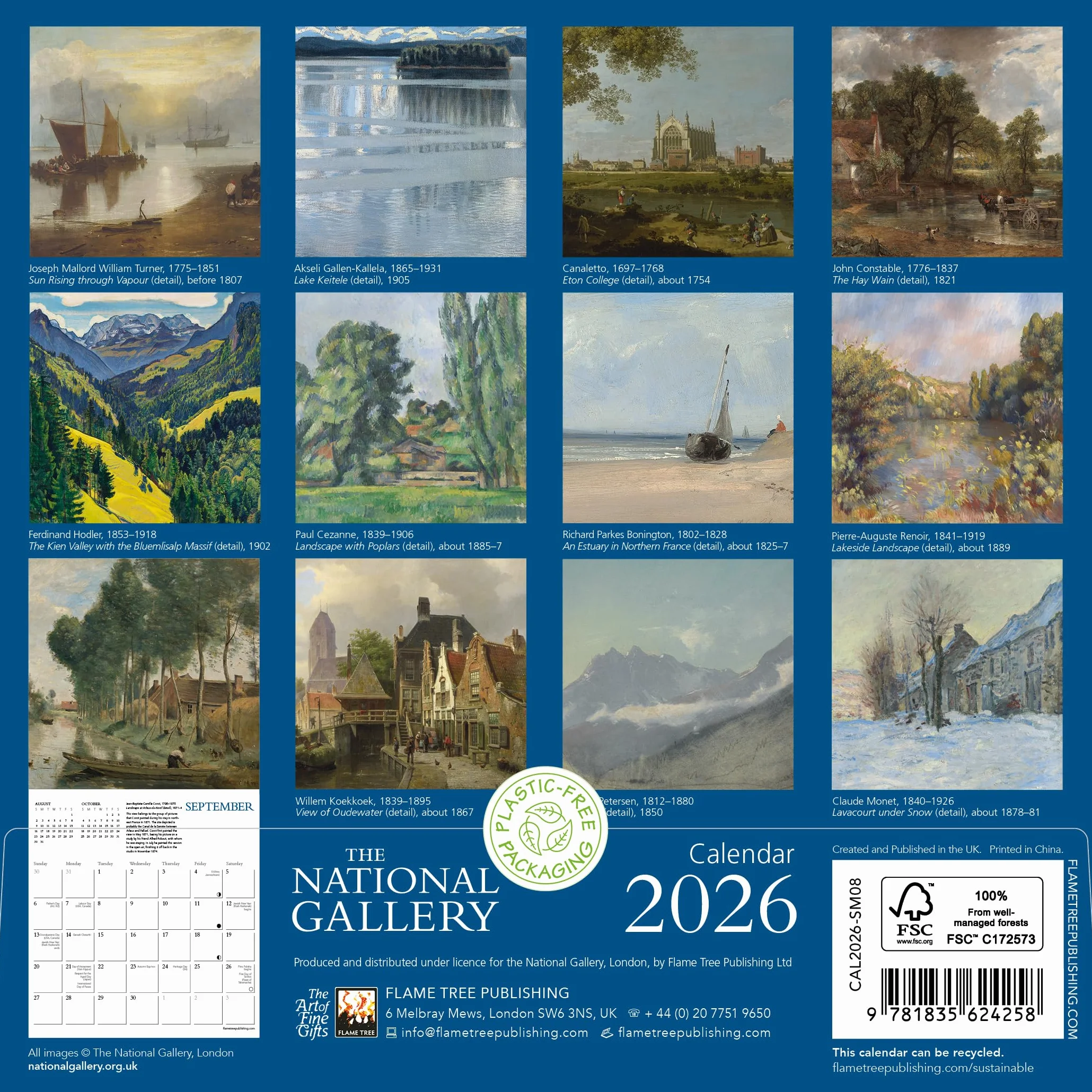 The National Gallery Mini Wall Calendar 2026 (Art Calendar)