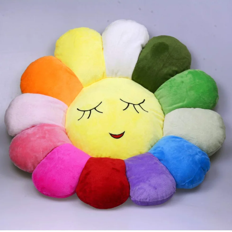 Poitemsis 50,8 cm Sonnenblumen-Bodenkissen für Kinder, weiches Sitzkissen, Stuhlkissen, Sofa-Pads für Mädchenzimmer und Babyzimmer, Heimdekoration