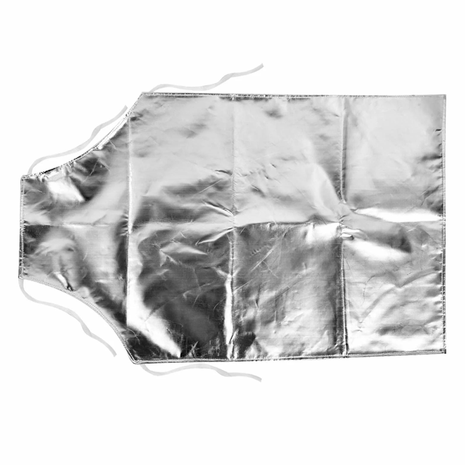 Fartuch odporny na wysokie temperatury, fartuch z folii aluminiowej, 1000°C, odporny na wysokie temperatury, fartuch roboczy ogniotrwały do gotowania, grillowania, pracy, szary, l