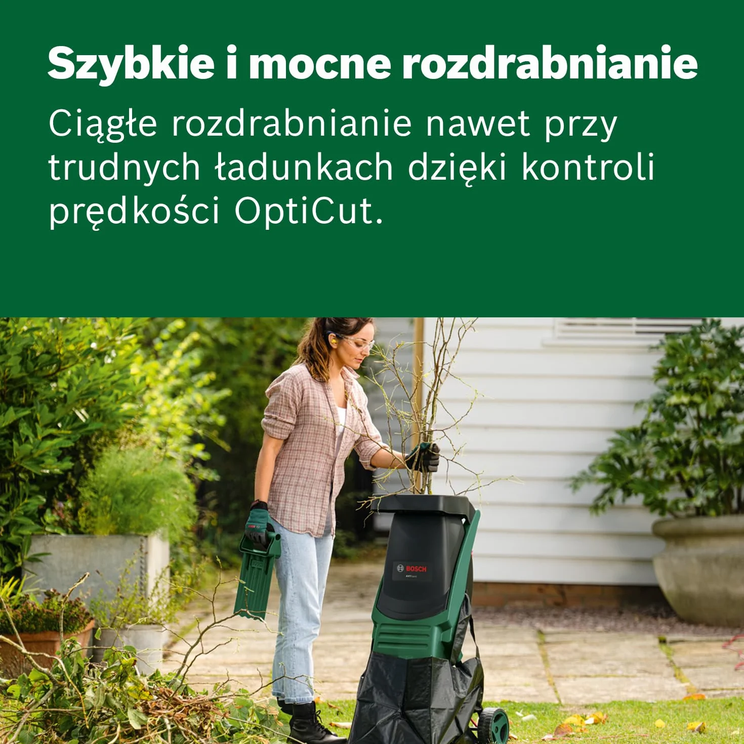 Bosch Rozdrabniarka AXT Rapid 2000 (do wydajnego rozdrabniania odpadków ogrodowych, silnik o mocy 2 000 W)