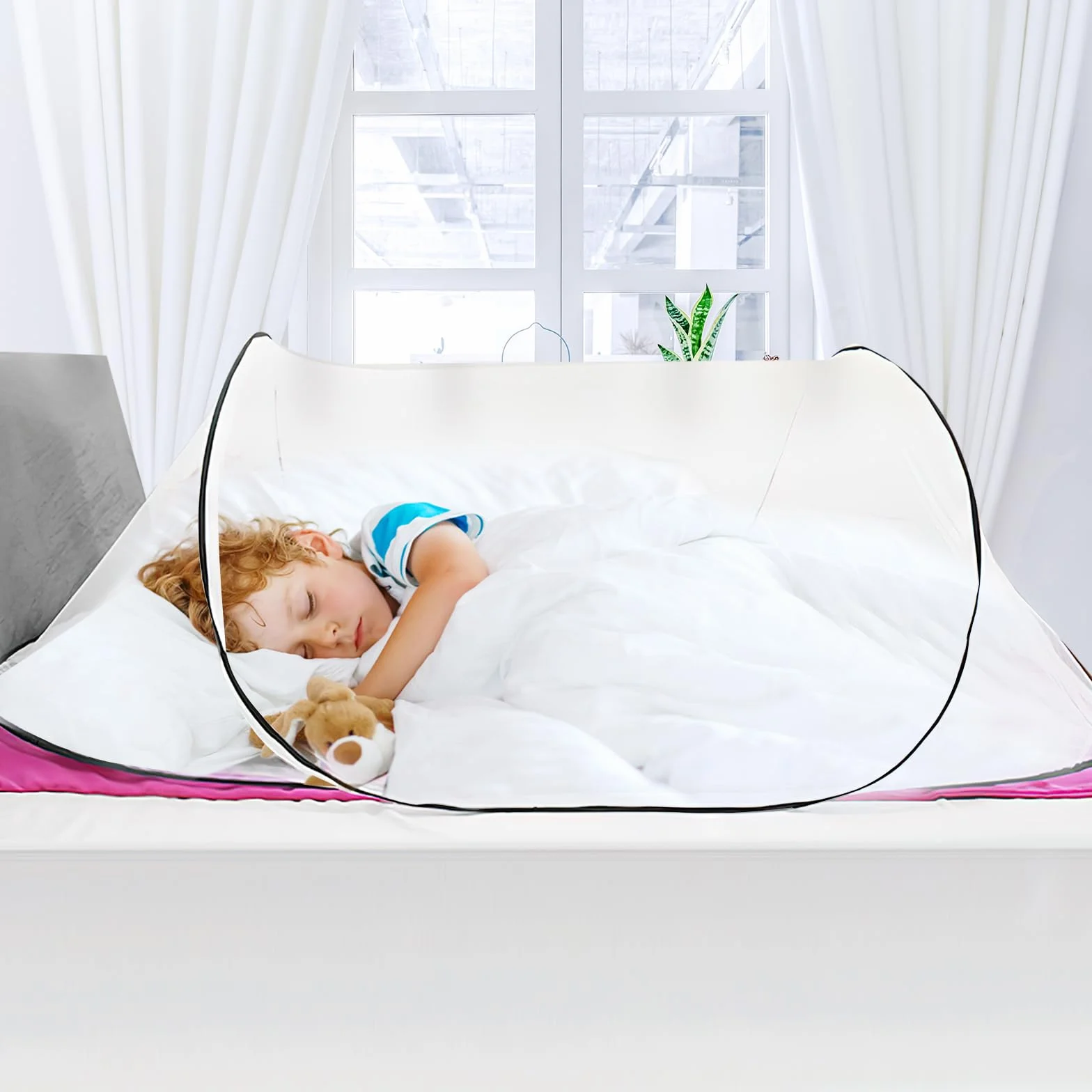 Moskitiera Pop Up 200 x 80 x 56 cm – do podróży, składana do pojedynczego łóżka
