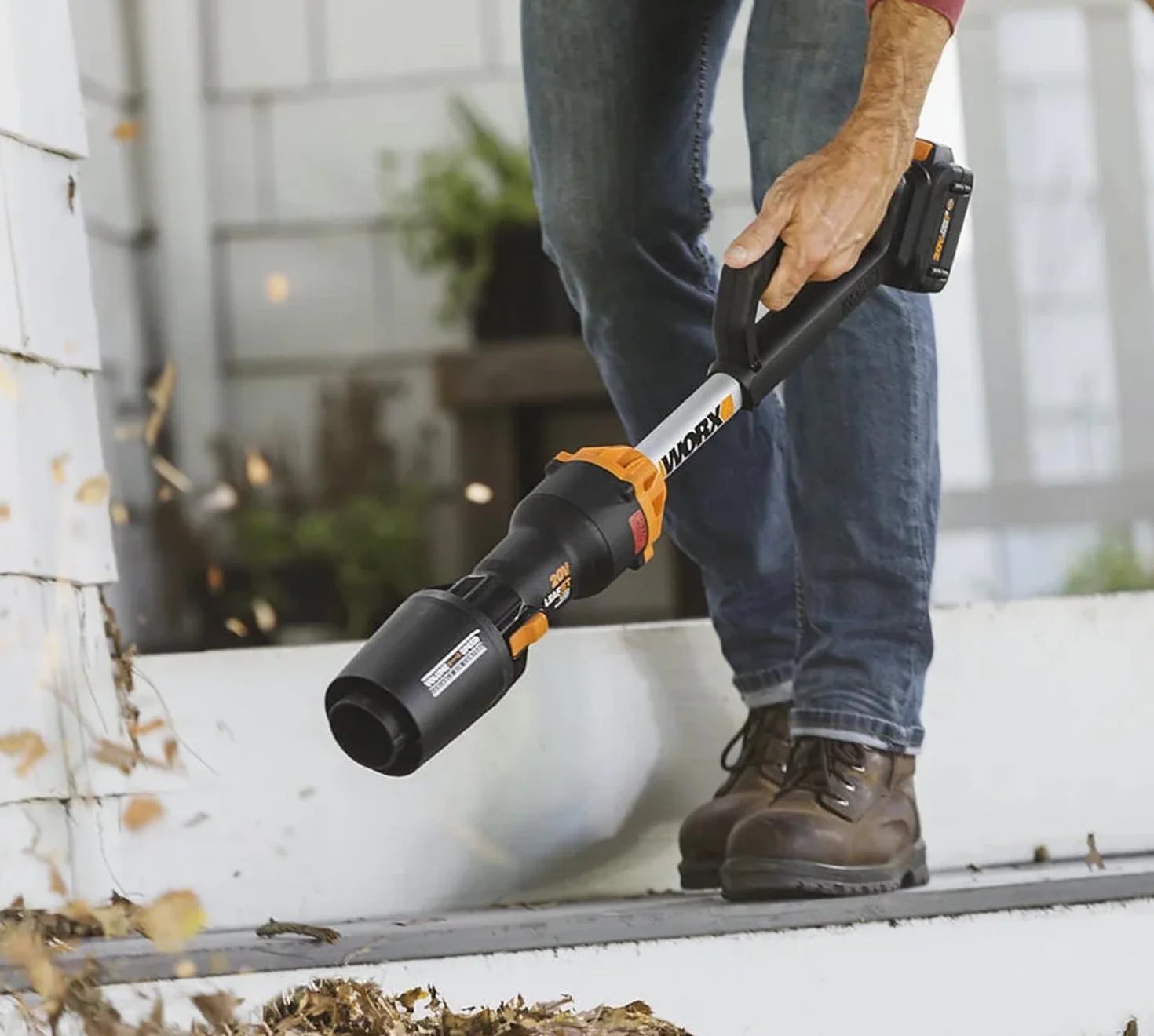 WORX WG543E.9 Nitro Akumulatorowa Dmuchawa do Liści Leafjet 20V, Silnik Bezszczotkowy, Zmienna Regulacja Powietrza, Niższe Zużycie Akumulatora, Większa Moc, bez Akumulatora i Ładowarki