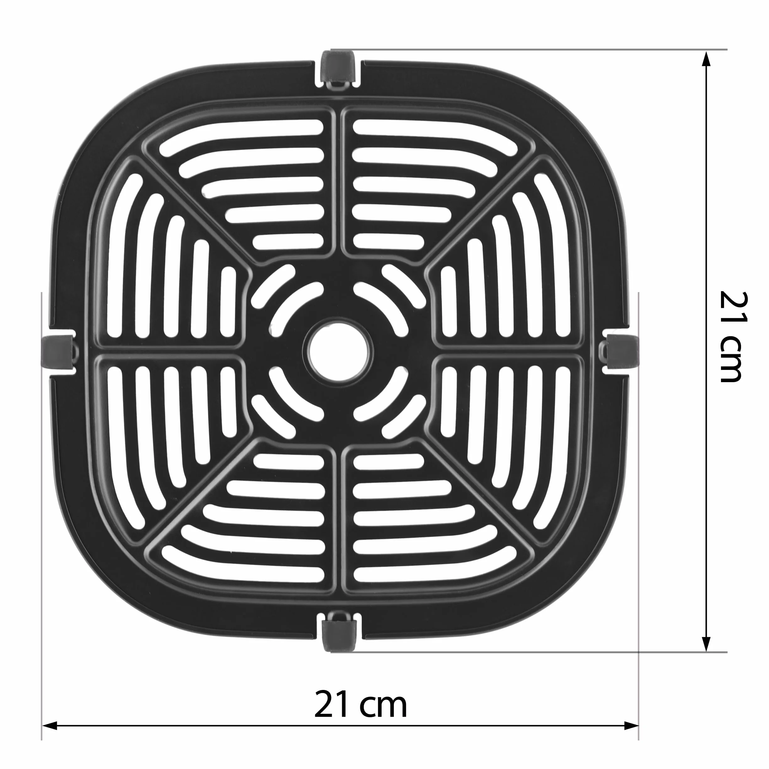 Berdsen Ruszt do frytownicy na gorące powietrze 21 x 21 cm Airfryer Akcesoria Ruszt do grilla Ruszt do grilla Można myć w zmywarce Stal nierdzewna z powłoką teflonową