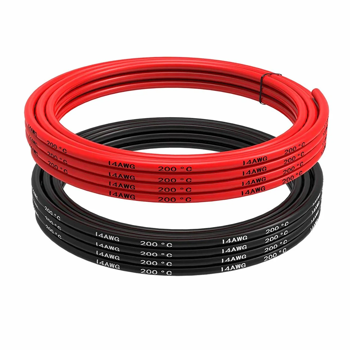 14 Gauge Silikon Draht 5 Meter (2,5 Meter Schwarz und 2,5 Meter Rot) Weich und Flexibel Niedrige Impedanz