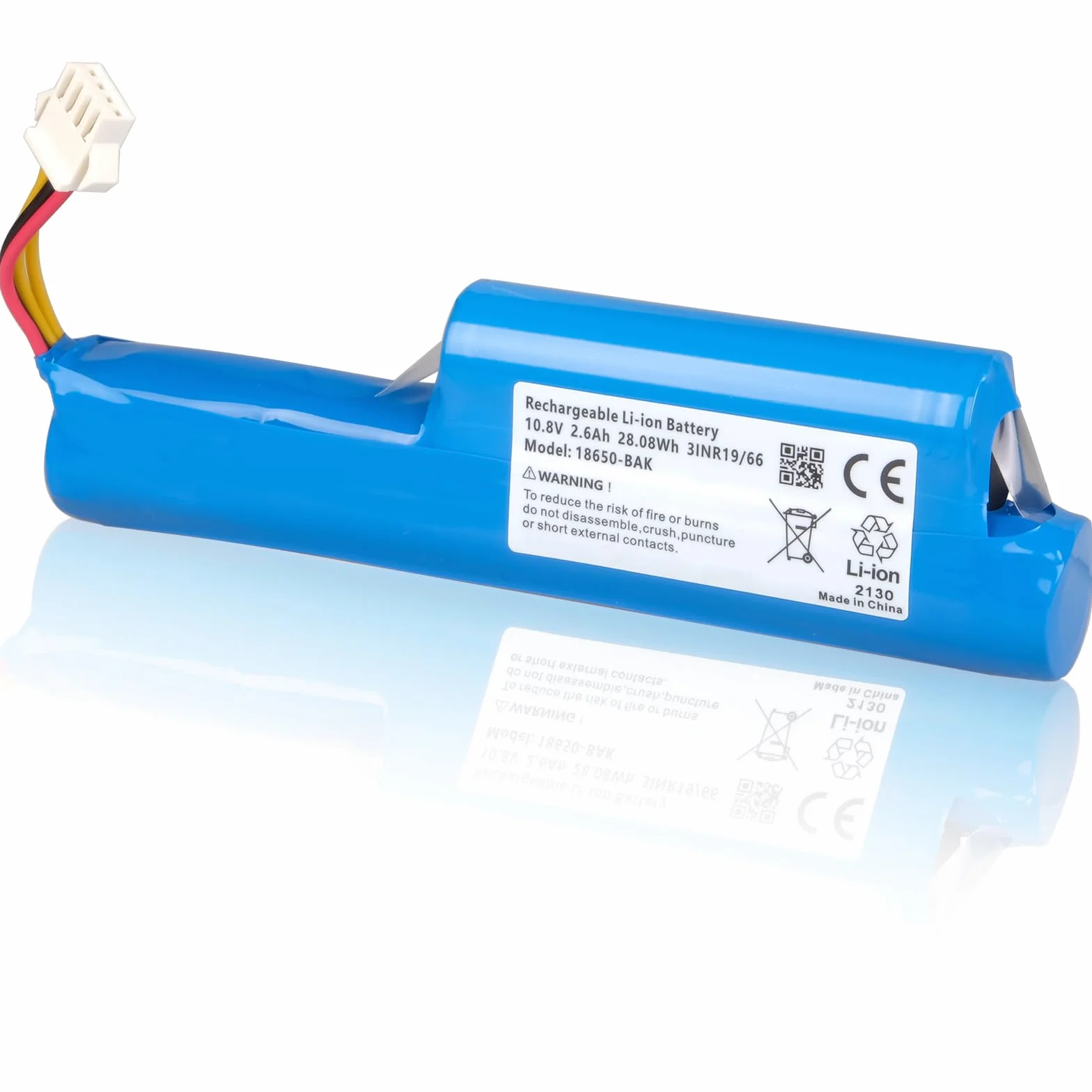 Bateria 2600 mAh kompatybilna z Vileda VR 102, VR One, VR 201 Pet Pro i VR 303 Roboty Odkurzacze, bateria kompatybilna z Vileda R9VR102, 167129, 0769-03, 18650-AA