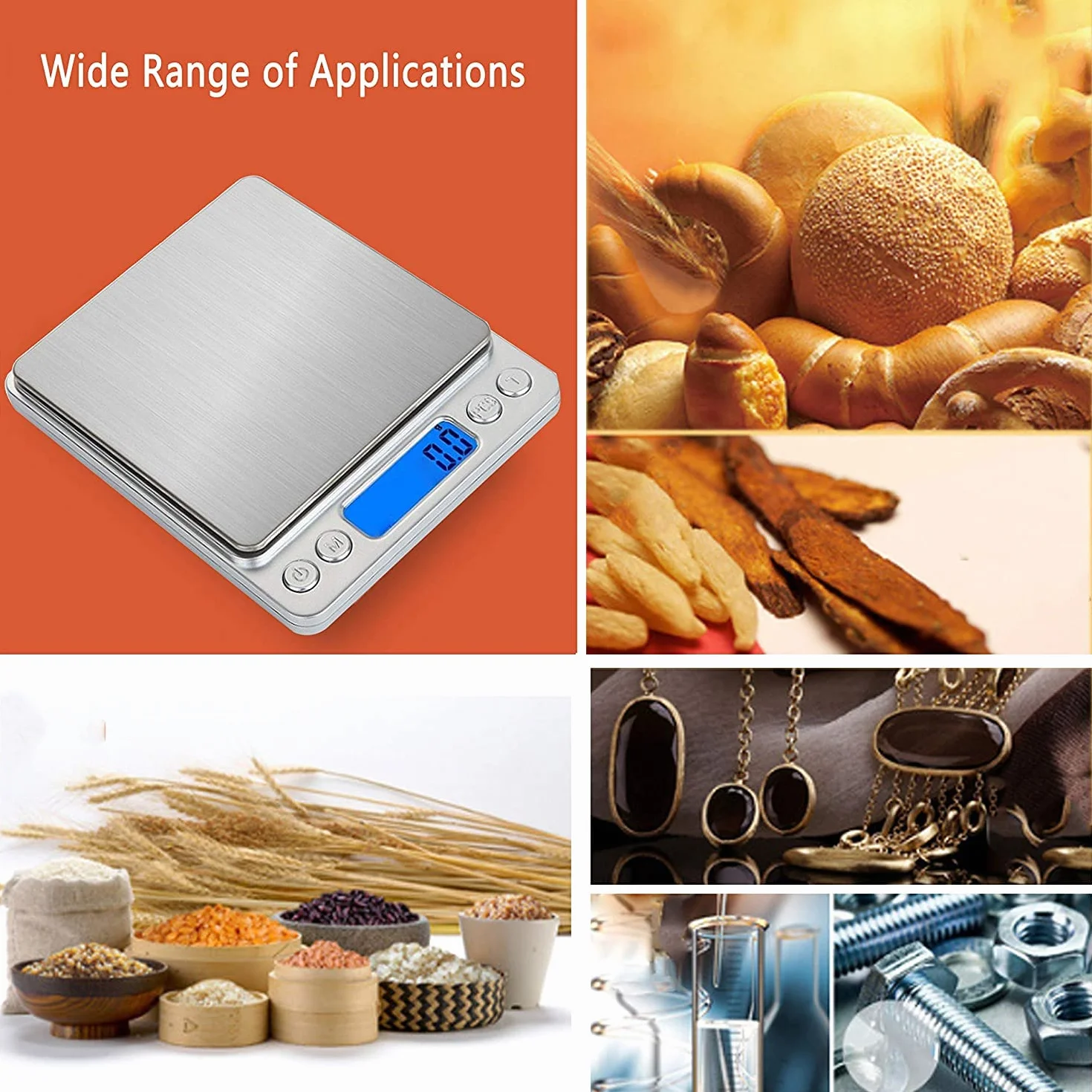 Cyfrowa waga kuchenna ze stali nierdzewnej 500 g/0,01 g LCD