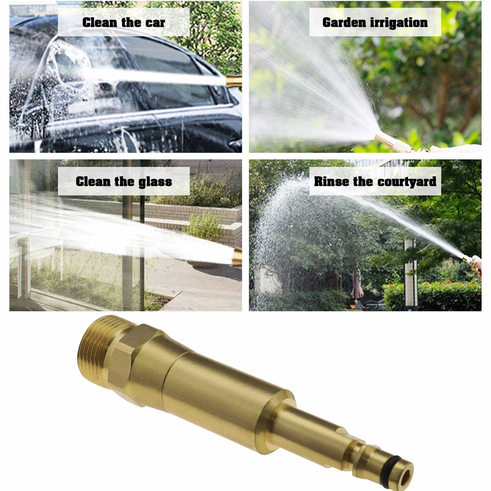 Schenll adapter do węży wysokociśnieniowych z gwintem wewnętrznym M22 x 1,5, kompatybilny z myjką wysokociśnieniową Kärcher K2, K3, K4, K5, K6, K7, mosiądz, długość 108 mm