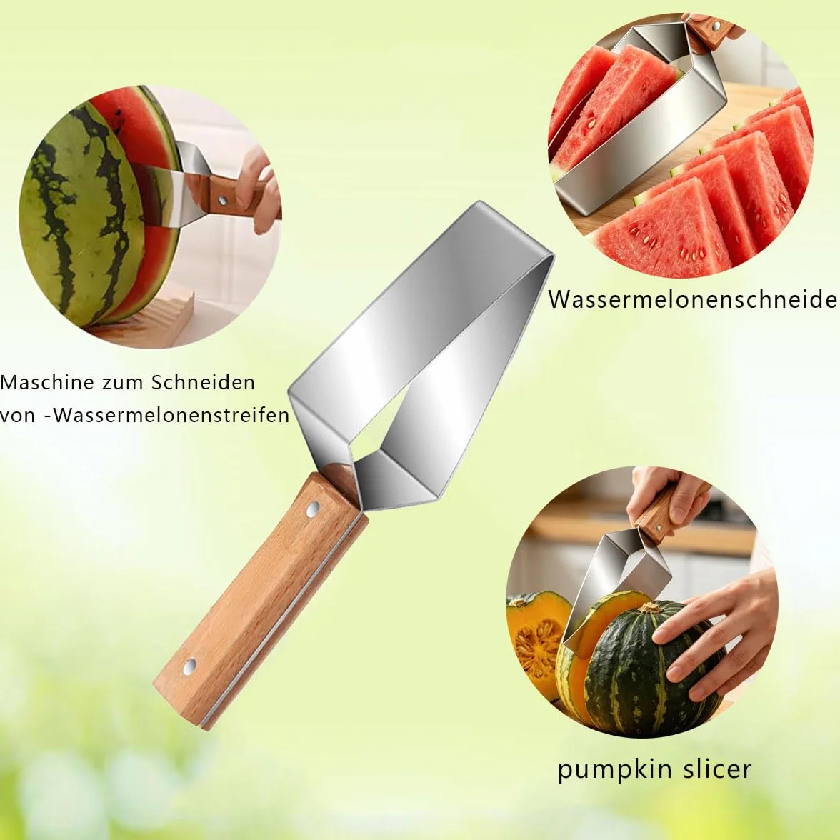 2 sztuki krajalnicy do arbuzów, ze stali nierdzewnej, do arbuzów, ręczna krajalnica do owoców, narzędzie do cięcia arbuzów, gadżet do kuchni, przenośne narzędzie tnące do kuchni, na imprezę i kemping