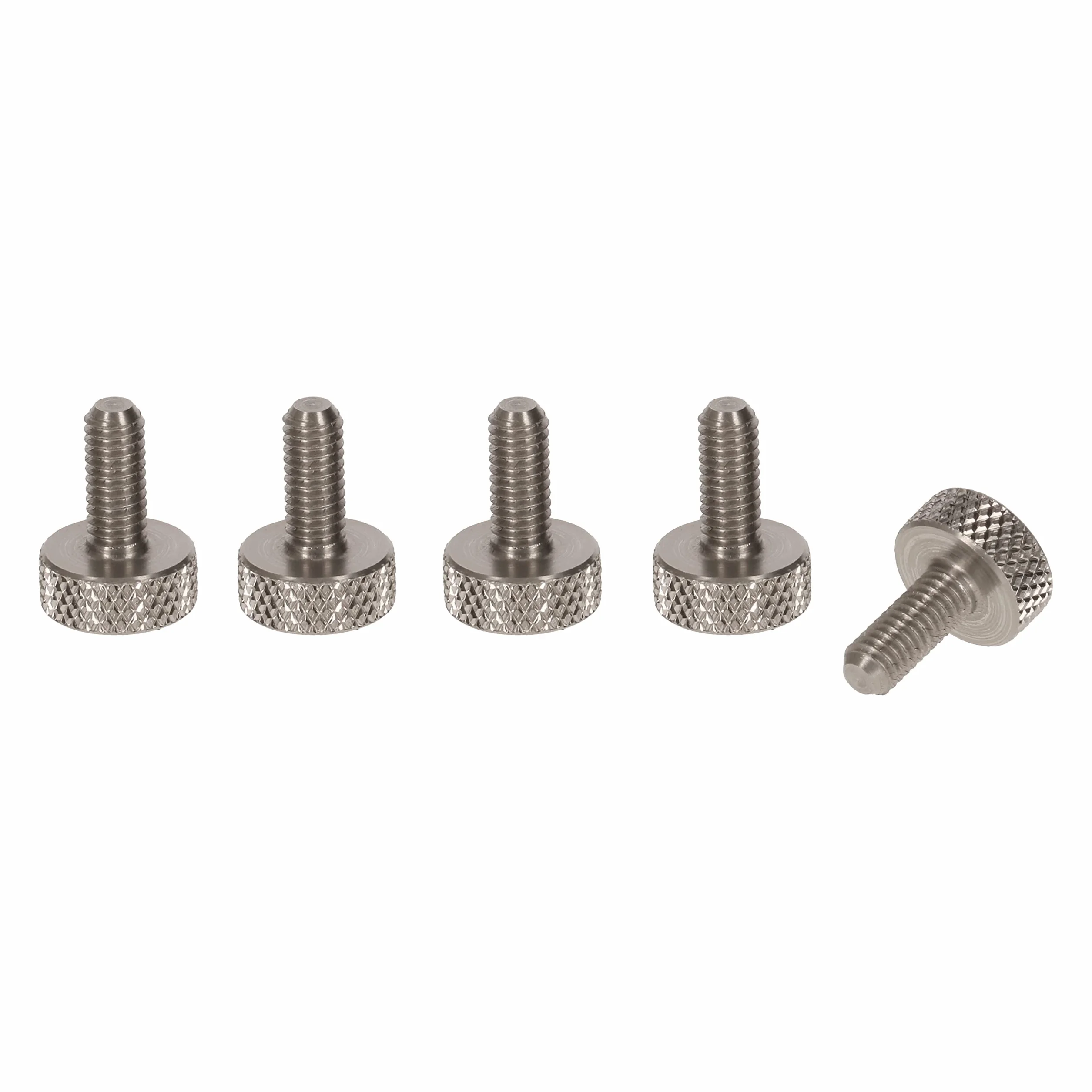 PrecisionGeek - Śruby Radełkowane Płaskie M4 x 10 mm, Stal Nierdzewna (zestaw 5 szt.)
