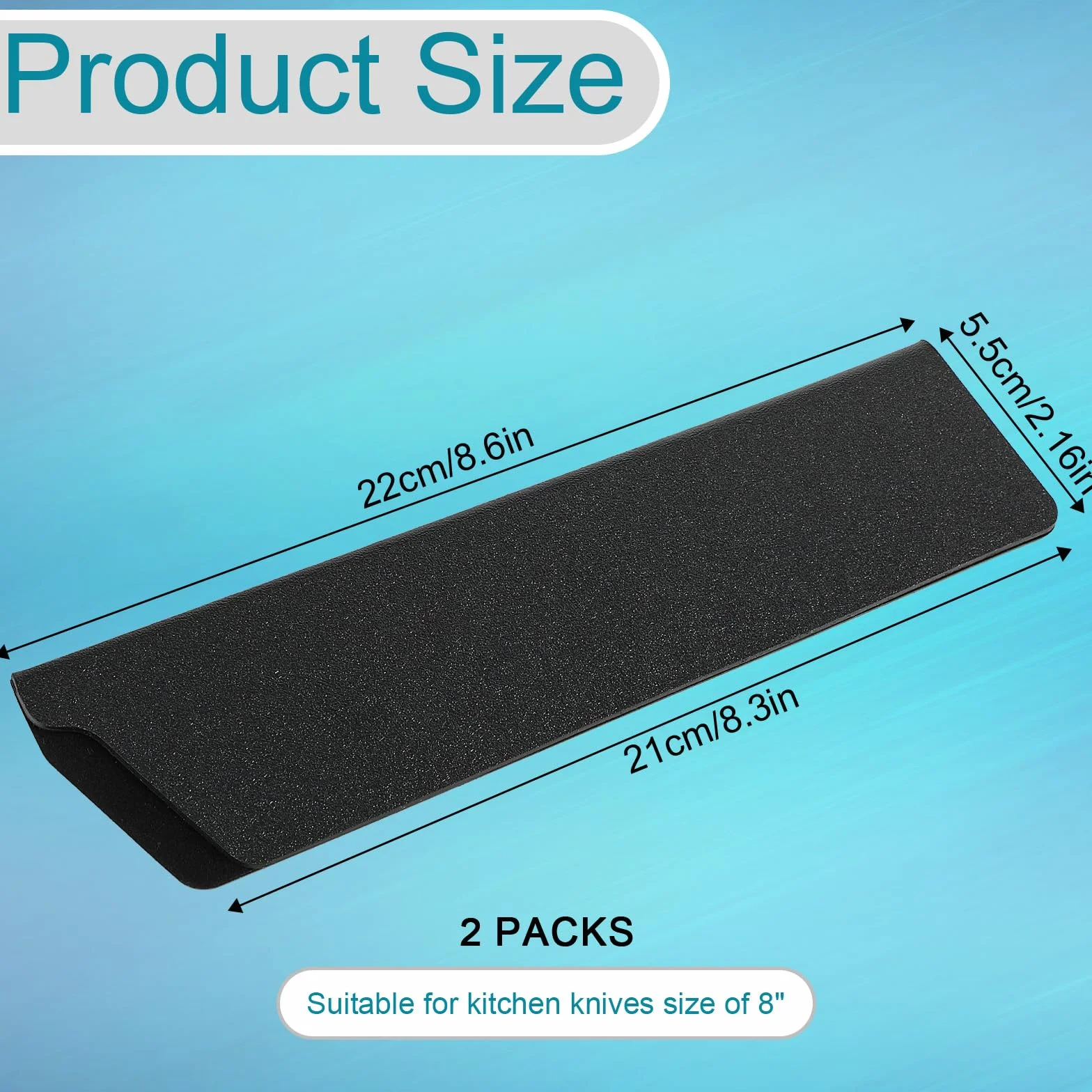 Etui ochronne na noże szefa kuchni 22 x 5,5 cm ABS polar czarna pochwa
