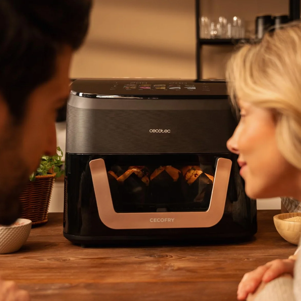 Cecotec Frytkownica powietrzna 10 l, frytkownica powietrzna Cecofry&Grill Smokin 11000, 2200 W, frytkownica 3 w 1, grill, płyta grillowa, zintegrowana wędzarnia, 10 menu, temperatura 40-200°C,