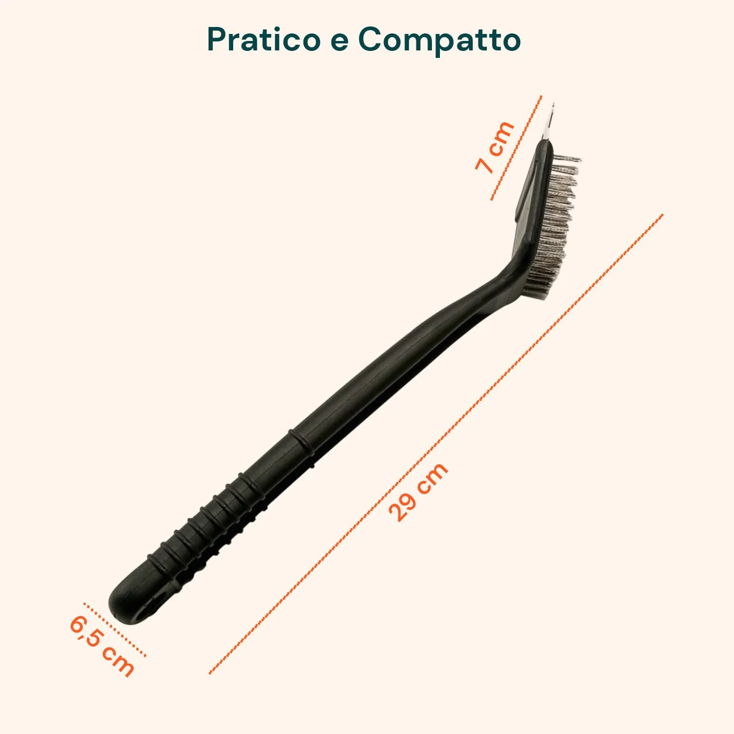 Avilia Szczotka do grilla ze skrobakiem – szczotka do grilla ze stali nierdzewnej z ergonomicznym uchwytem PP, akcesoria do grilla do czyszczenia grilla, długość 29 cm