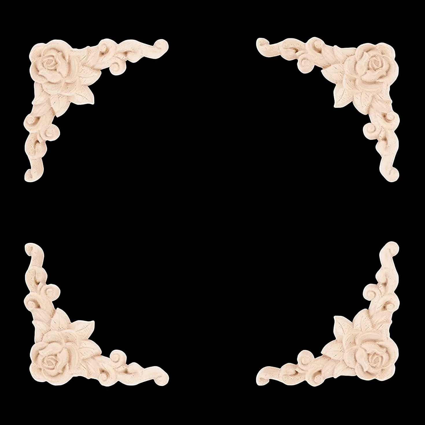 TABL 10 Pcs Carved Wall Decor Carved Applique Decorative for Furniture Door Cabinet Bed Decorations
