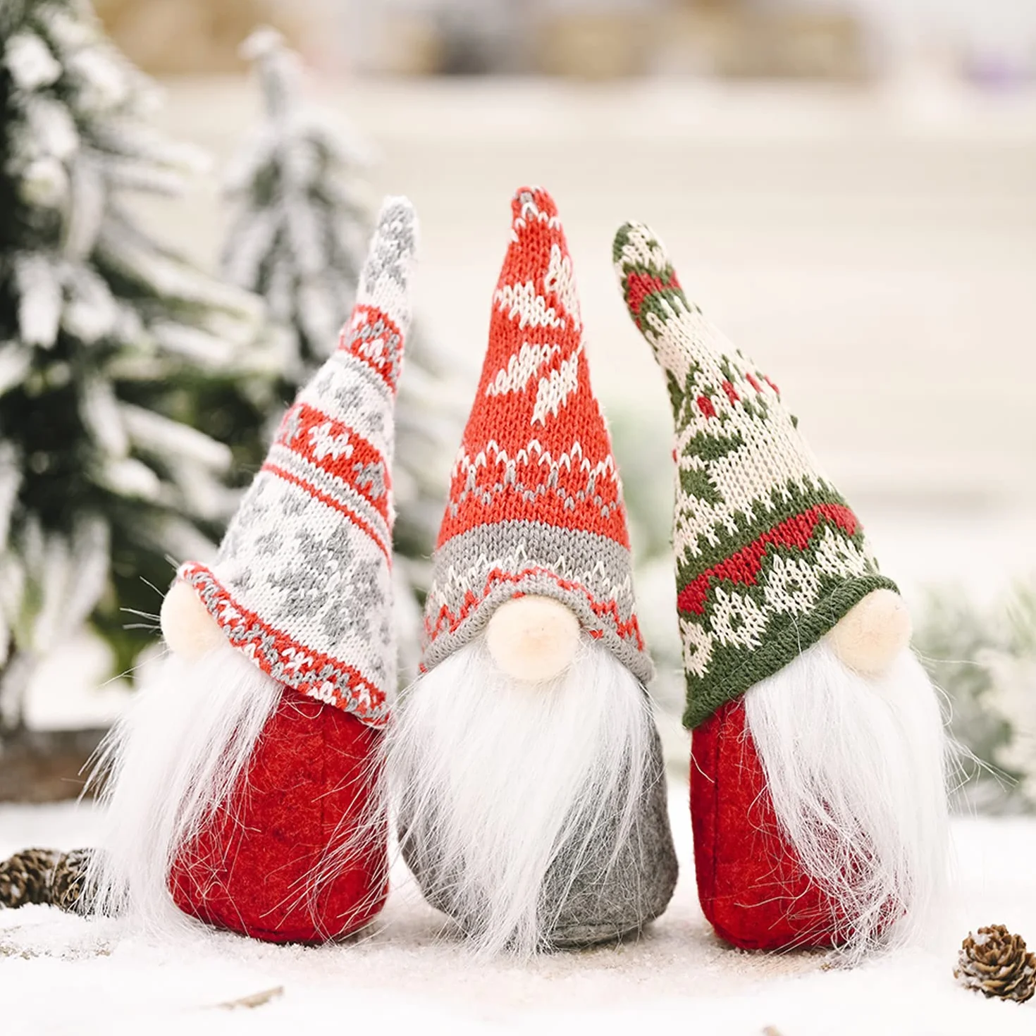 YAGE Świąteczne krasnale pluszowe, ręcznie robione świąteczne figurki Gonk, krasnoluda, elfa, zabawka, ozdoby świąteczne, dekoracja stołu, na święta, artykuły świąteczne, pluszowa lalka, prezent, 3