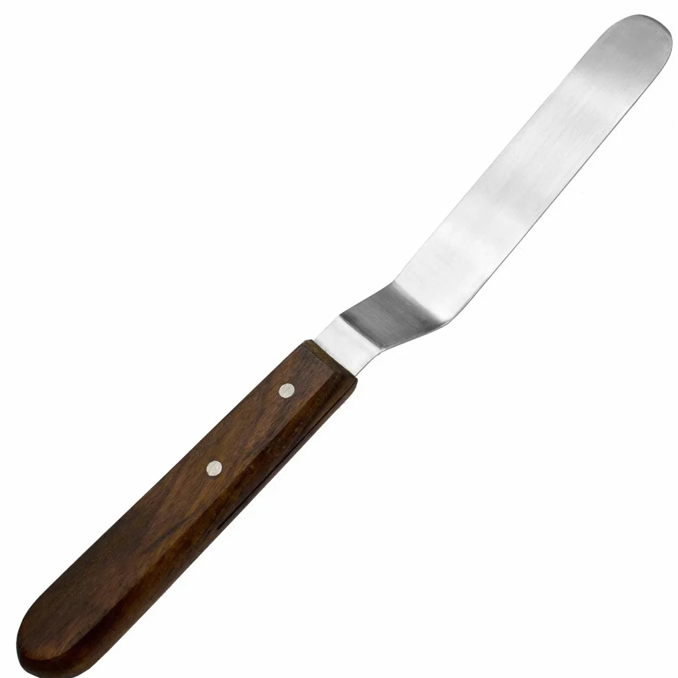 May - Paleta kątowa – paleta do malowania – nóż ze stali nierdzewnej – z drewnianym uchwytem – długość całkowita: 24 cm