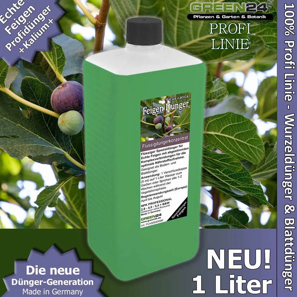 Nawóz figowy w płynie XL 1 litr | Ficus carica, prawdziwa figa, nawożenie roślin w grządkach i donicach | NPK pełny nawóz płynny