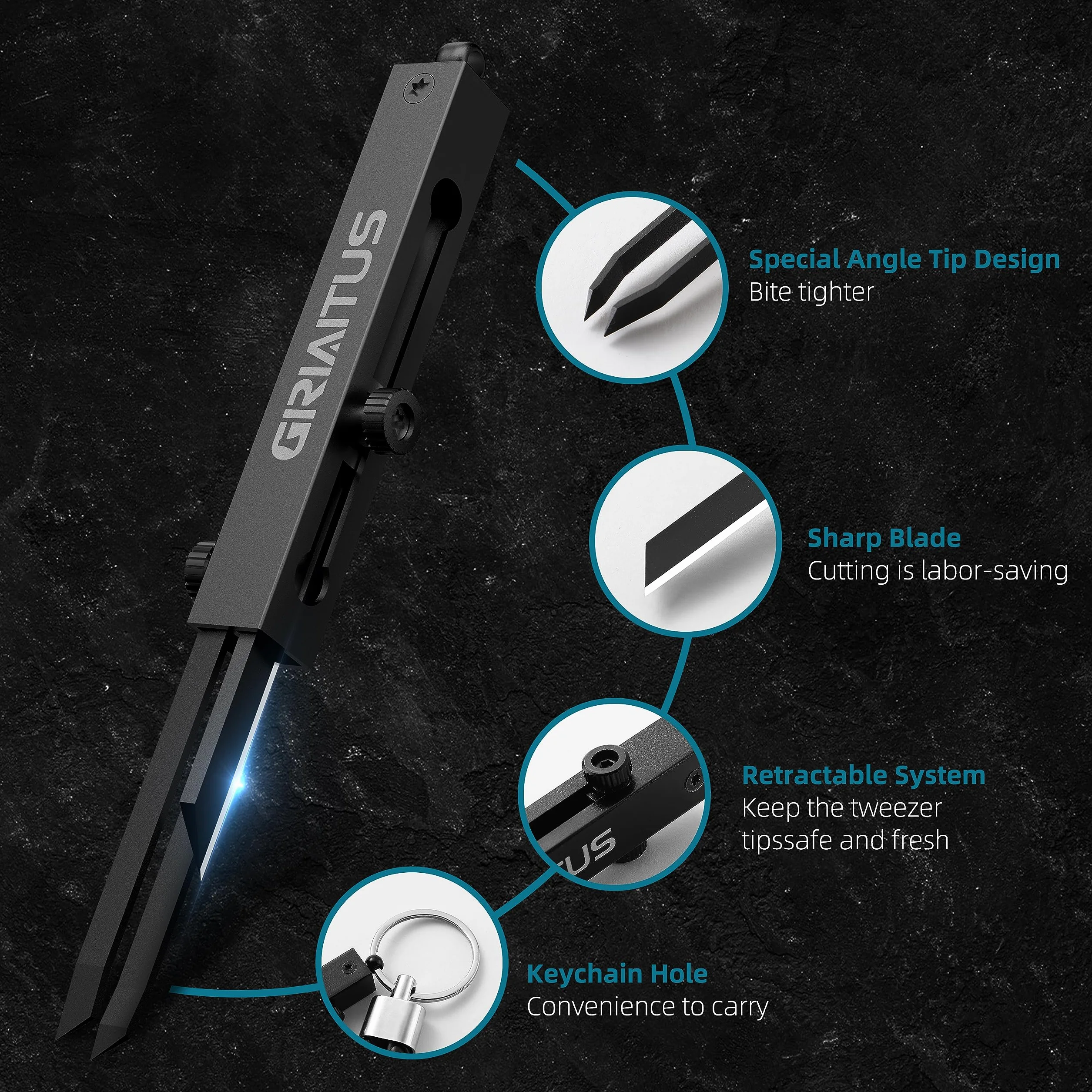 Pęseta EDC Precyzyjny scyzoryk 2 w 1 Multitool Premium antystatyczny do rzemiosła, biżuterii, lutowania i sportów na świeżym powietrzu Prace laboratoryjne (srebro)