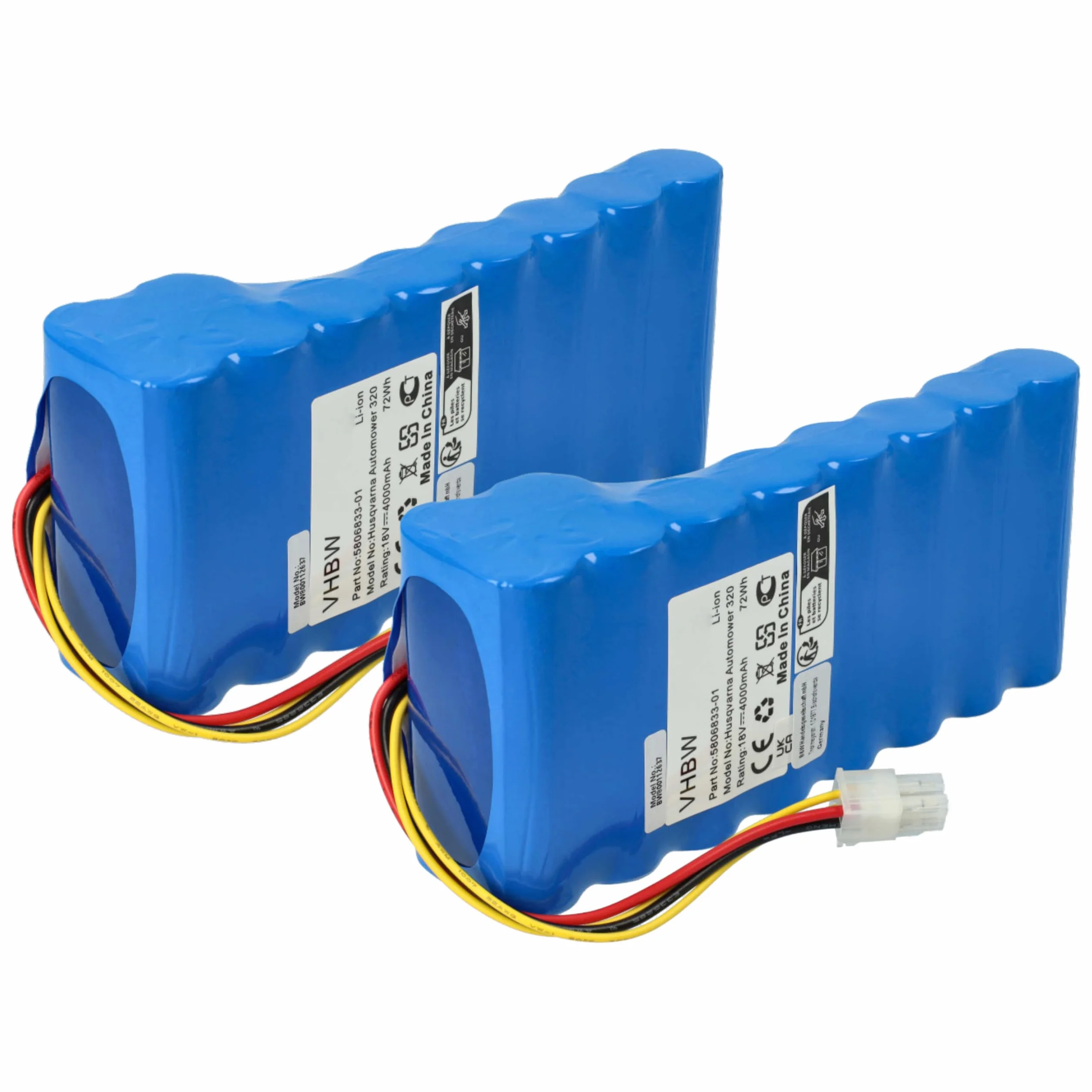 vhbw 2X Baterie zamienne do Husqvarna 580 68 33-01, 580 68 33-02, 5806833-01, 5806833-02, 580683301, 580683302 dla 40000mAh, 1, 1, 18V, Li-ION
