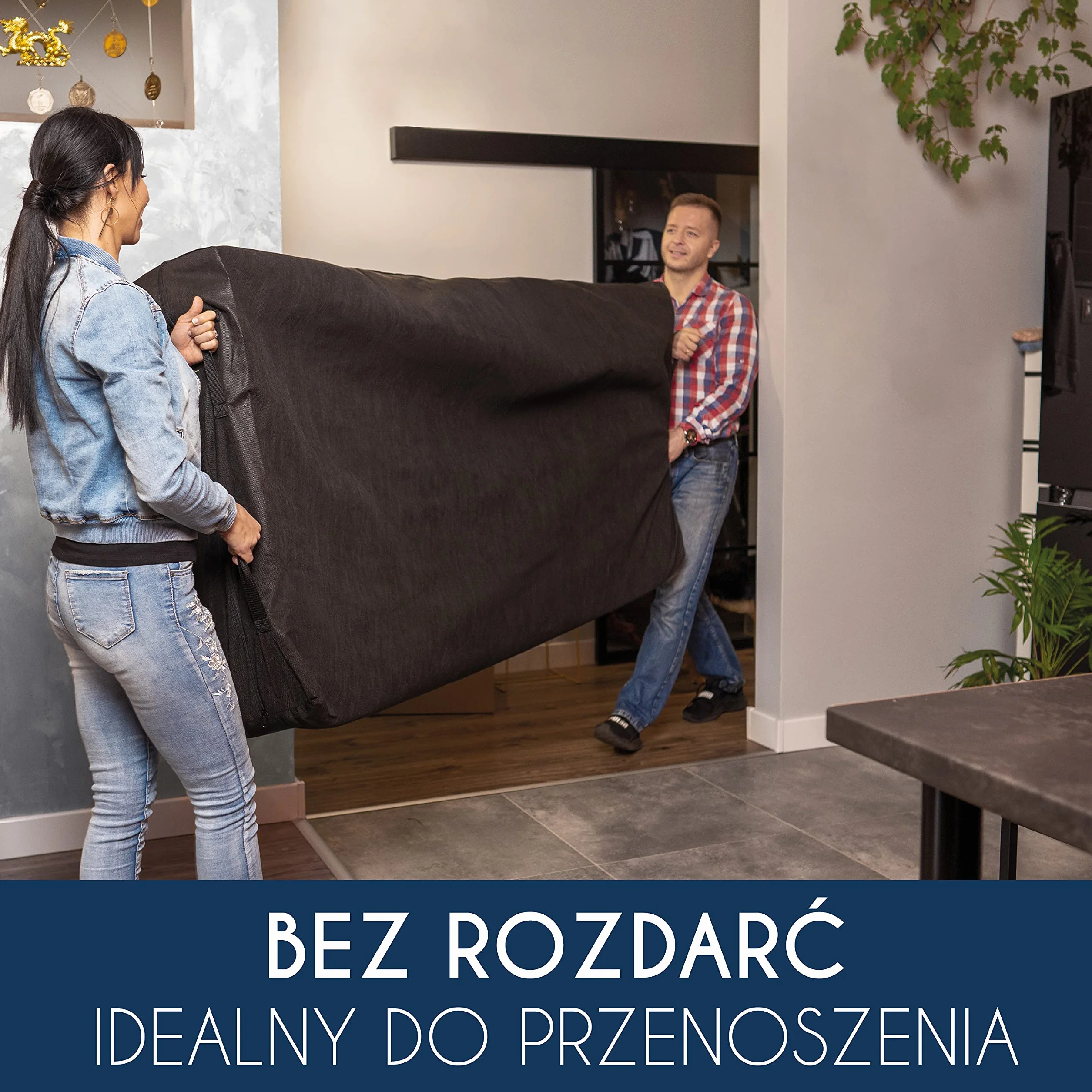 Pokrowiec na materac do przechowywania i przeprowadzki - Dla Materaca 200 X 200 (Dicke 30 cm) - 4 uchwyty i zamek błyskawiczny – kompleksowa ochrona materaca, wodoszczelna torba do przechowywania