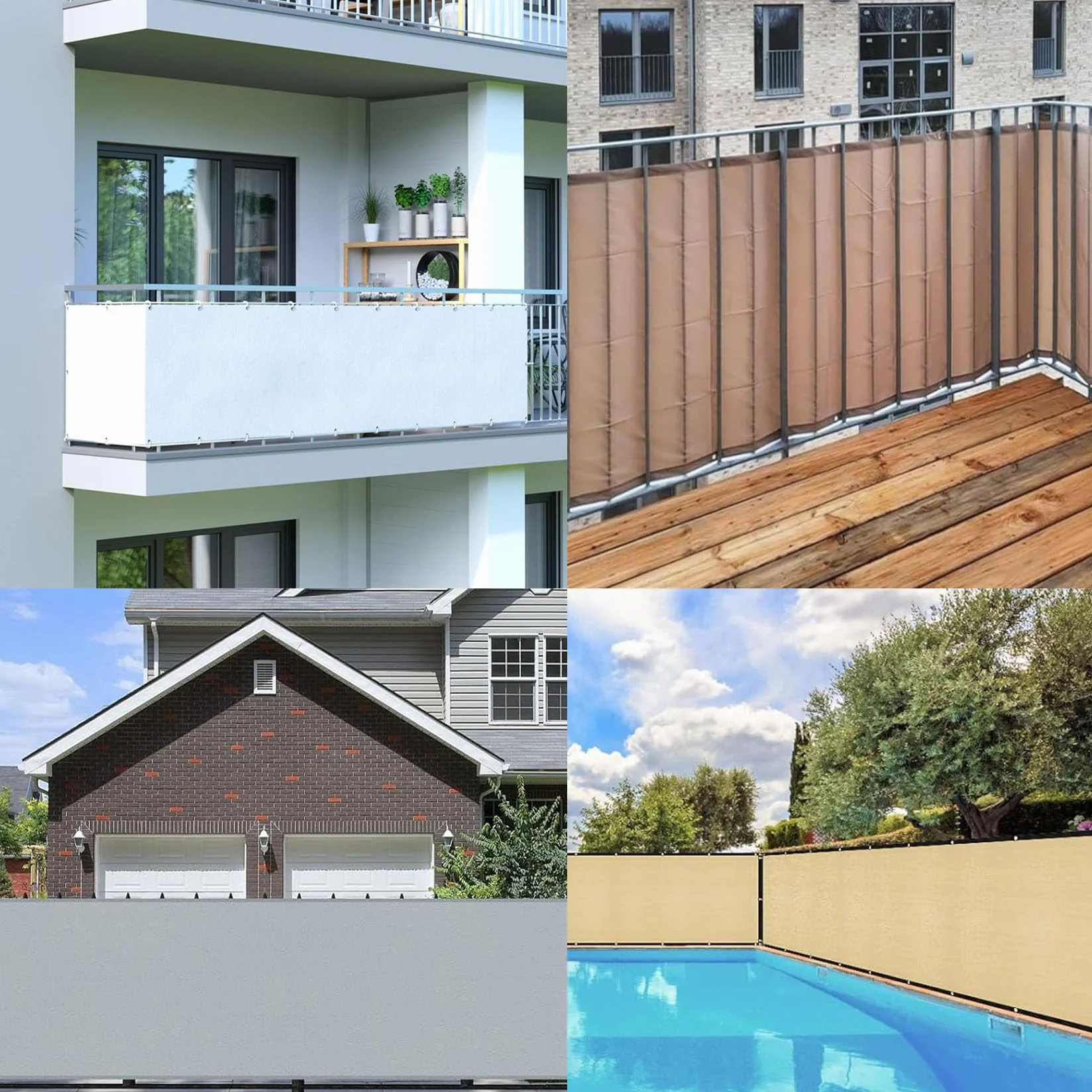 Osłona Balkonowa Osłona Balkonowa 110 x 340 cm Ochrona Przed Podglądaniem Balkon, Ogrodzenie, Ganek, Osłona Przeciwsłoneczna Dostosowane Na Taras, Szary