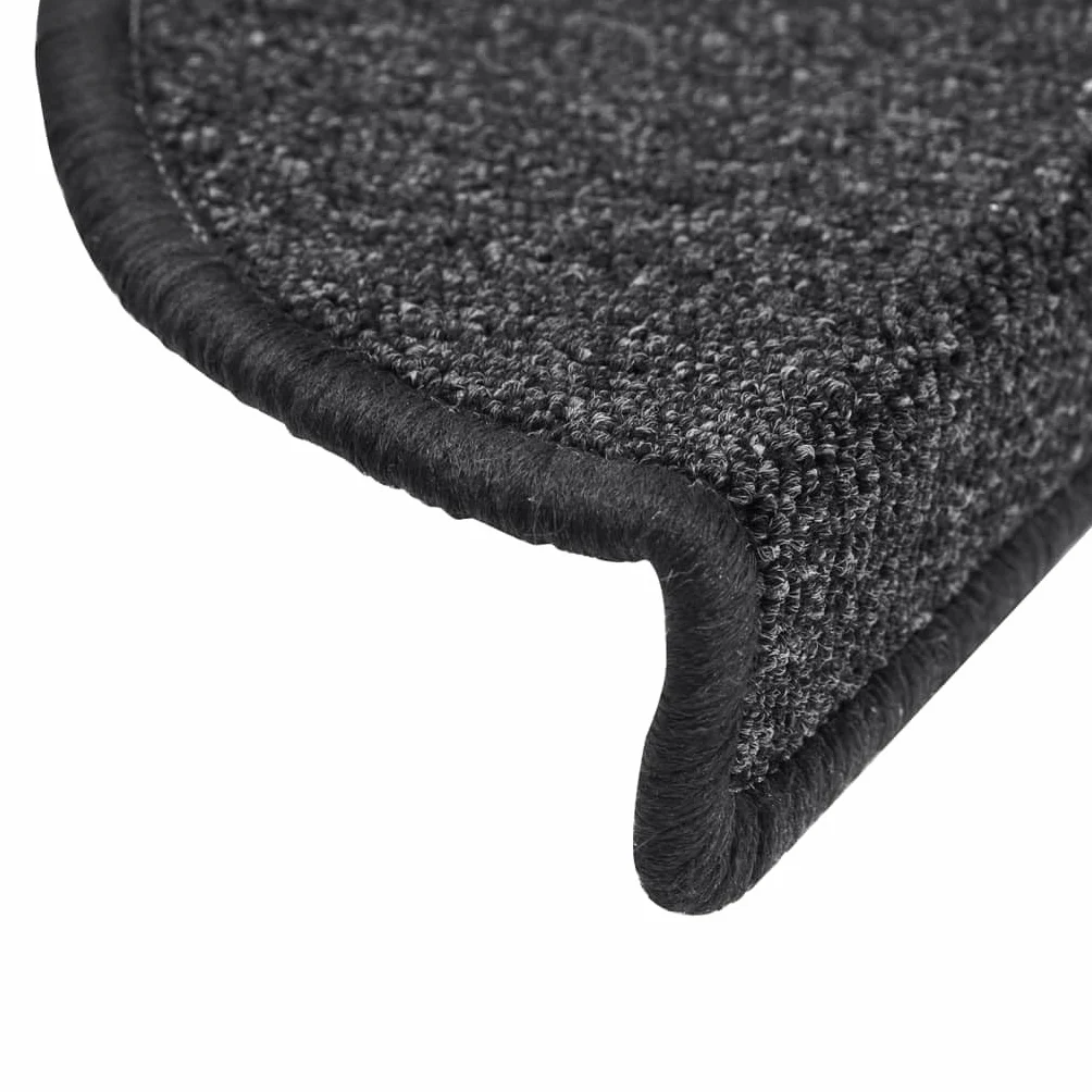 vidaXL Maty na schody 15 szt. 56x17x3 cm Antracyt Półokrągłe