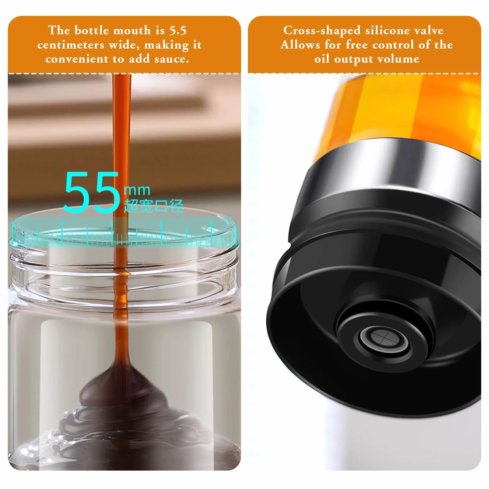 Szklany dozownik do miodu 350 ml (12 uncji) – bez kapania, z uchwytem, idealny do syropu klonowego, marmolady, kawy i herbaty