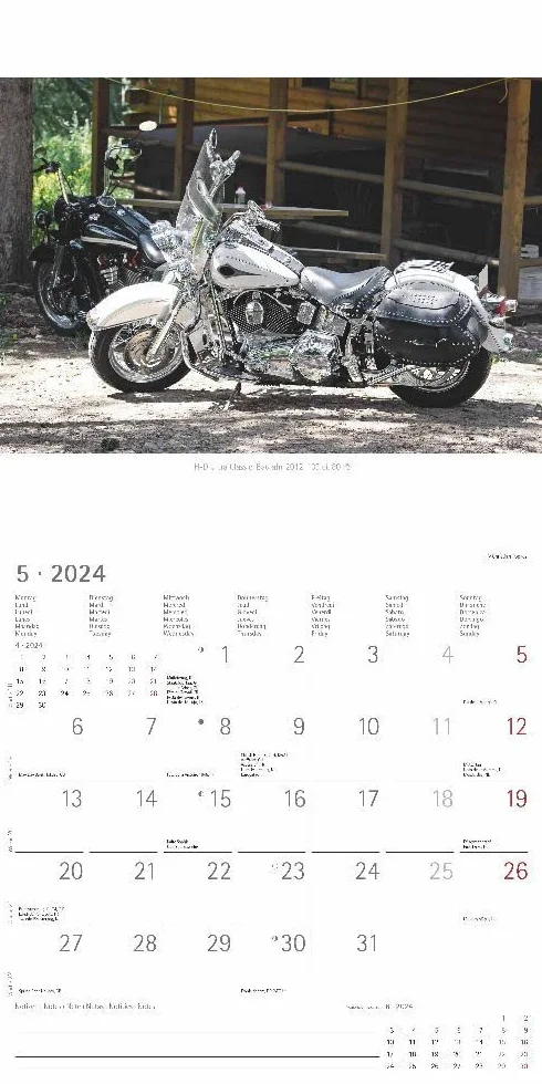 Harleys 2024 - Broschürenkalender 30x30 cm (30x60 geöffnet) - Kalender mit Platz für Notizen - Motorräder - Bildkalender - Wandplaner - Harley-Davidson