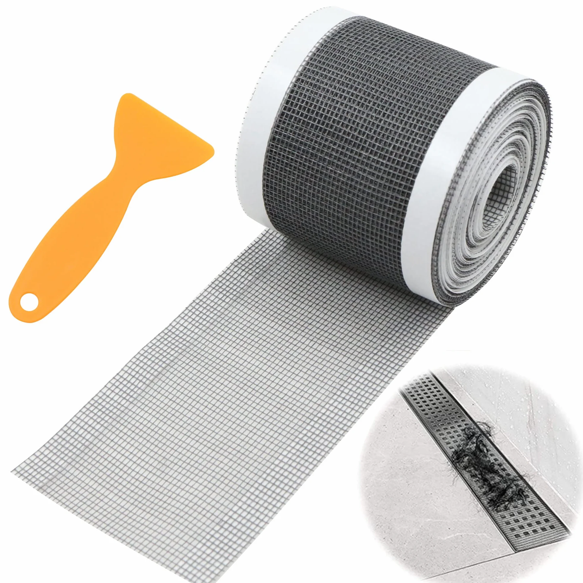 Sitko odpływowe prysznic 7 cm x 9 m poliester osłona łapacza włosów