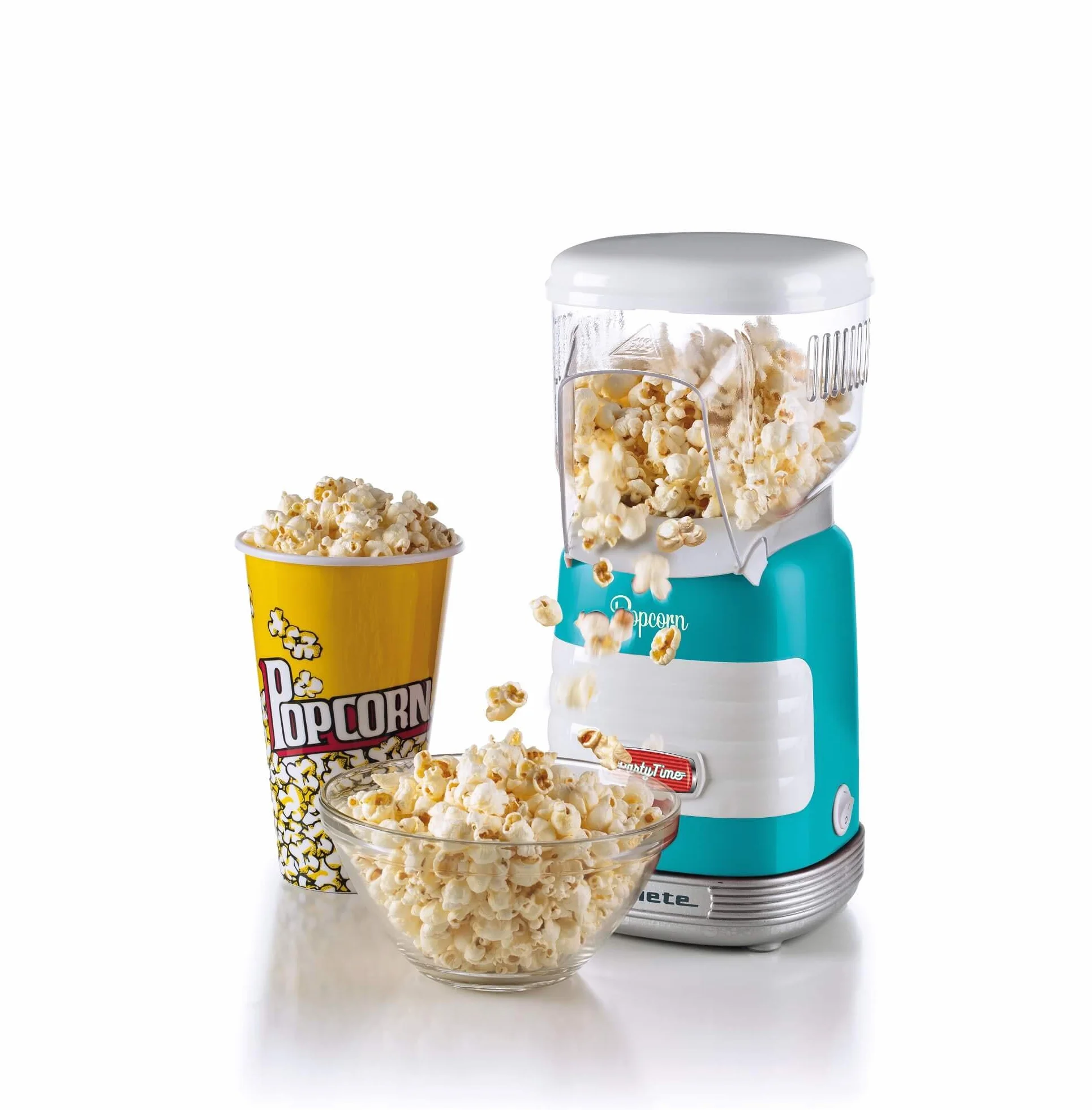 Ariete 2956 maszyna do popcornu, 1100 W, na 60 g kukurydzy, popcorn gotowy w 2 minuty, niebieski