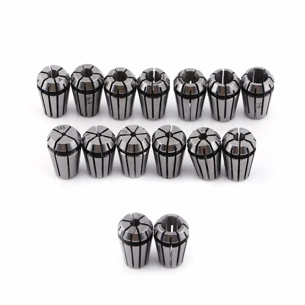 15 sztuk ER11 zestaw zacisków sprężynowych 1-7 mm 1/8" 1/4" do maszyn do grawerowania i frezowania