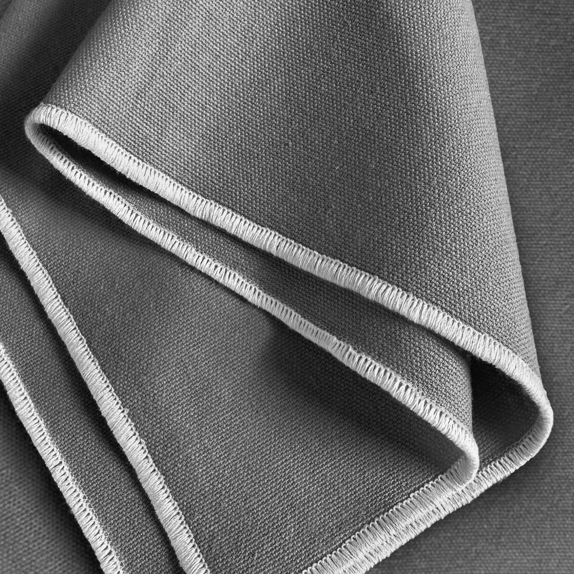 MIQIO® Serwetki bawełniane 45x45 cm zestaw 6 sztuk 100% bawełna ekologiczna GOTS BCI Ökotex ciemnoszare