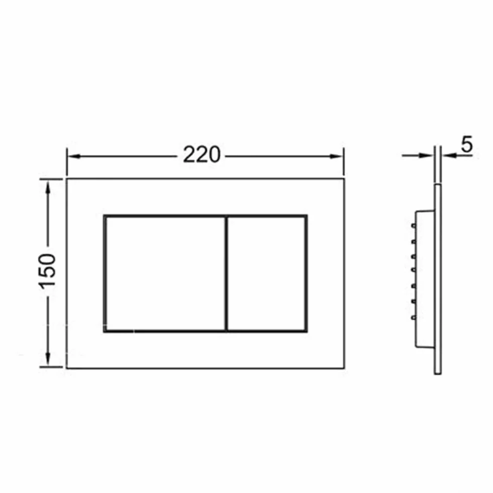 TECE Złota podwójna płytka spłukiwana kwadratowa płytka z przyciskiem do ukrytych cystern pneumatyczne podwójne spłukiwanie szczotkowane złoto 20 x 150 x 5 mm