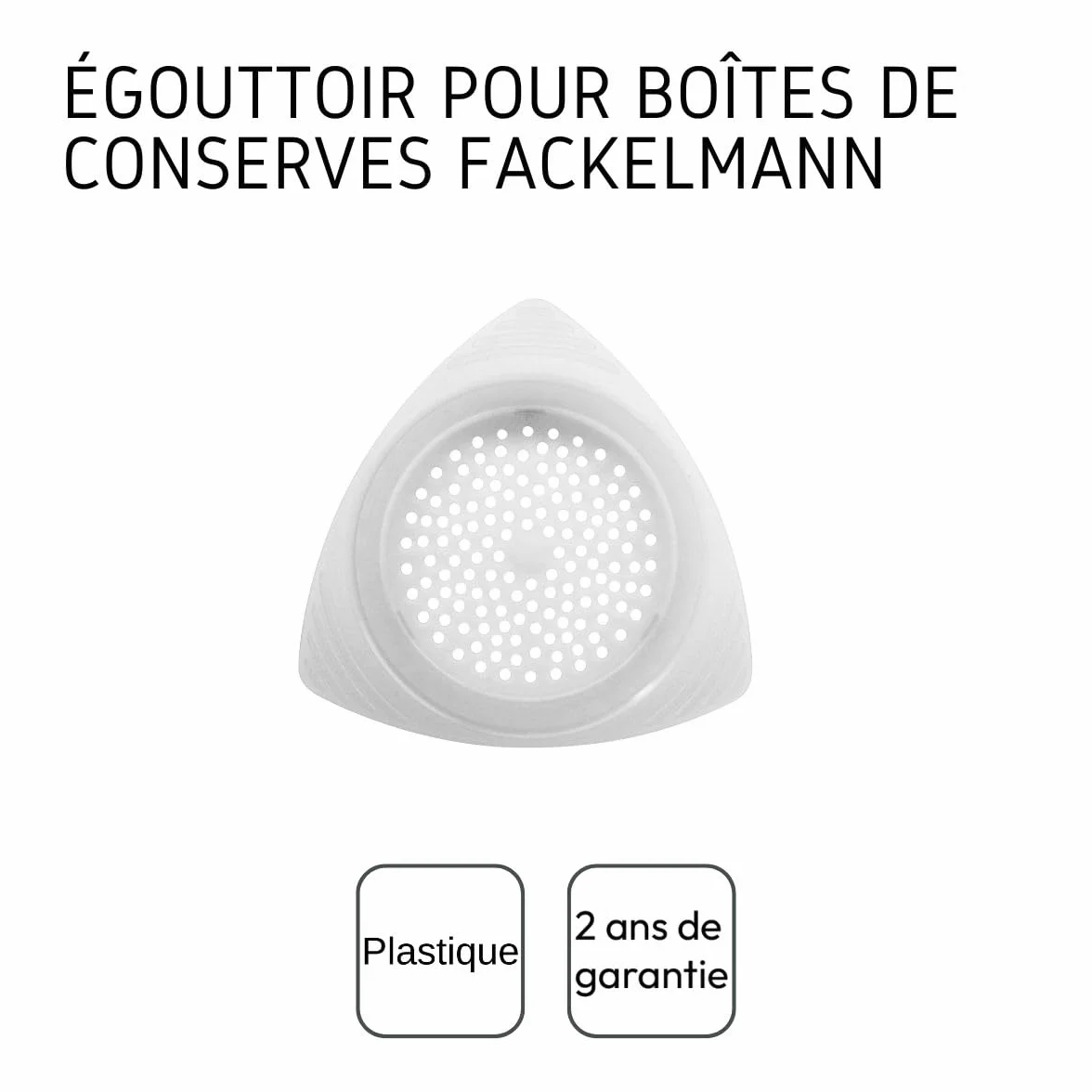 Fackelmann Sitko do konserw, cedzak do puszek, 10,5 x 10,5 x 3,5 cm biały