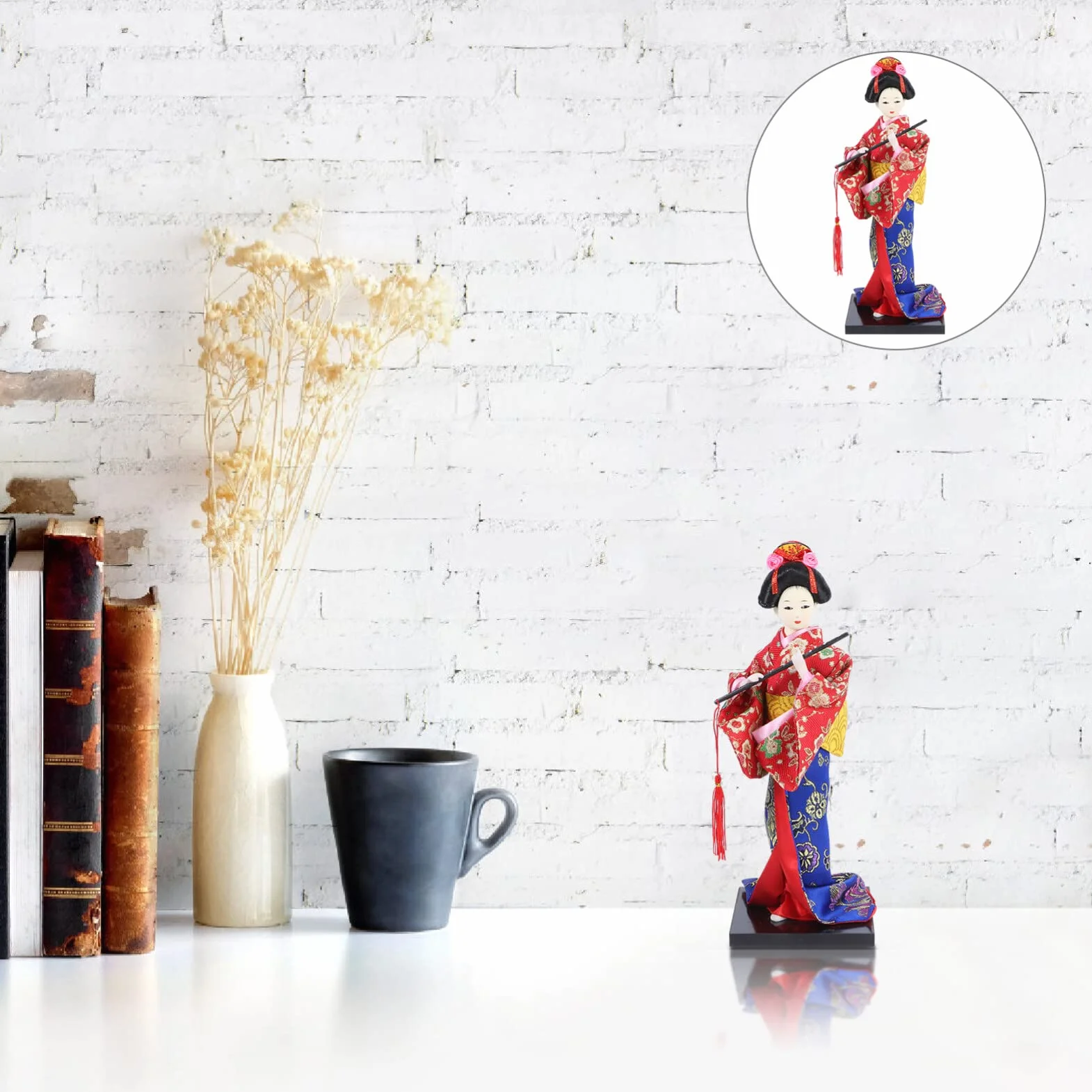 BESTonZON Japońskie figurki gejszy, tradycyjna lalka gejsza, dekoracja, kimono, azjatycka, gejsza, przedmiot kolekcjonerski, dekoracja stołu do salonu, sypialni, domu, biura, sushi, baru, dekoracji