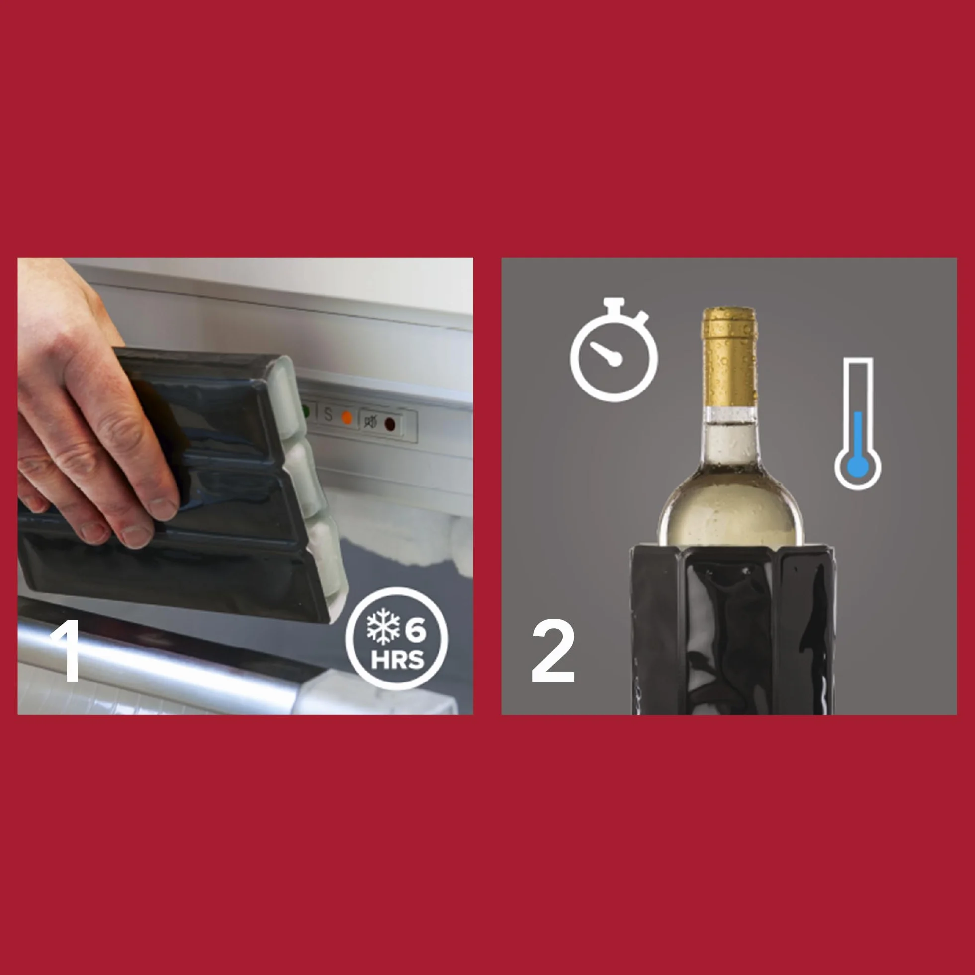 Vacu Vin Rapid Ice Wine Cooler Chłodziarka Do Wina, Srebrny