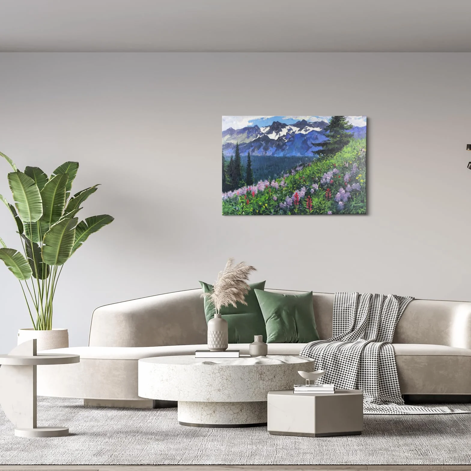 JBER Sztuka ścienna na płótnie, dekoracja stołu ściennego do sypialni, salonu, piękny prezent, obraz olejny na płótnie do pokoju - 60 x 40 cm (WildGrassHill)