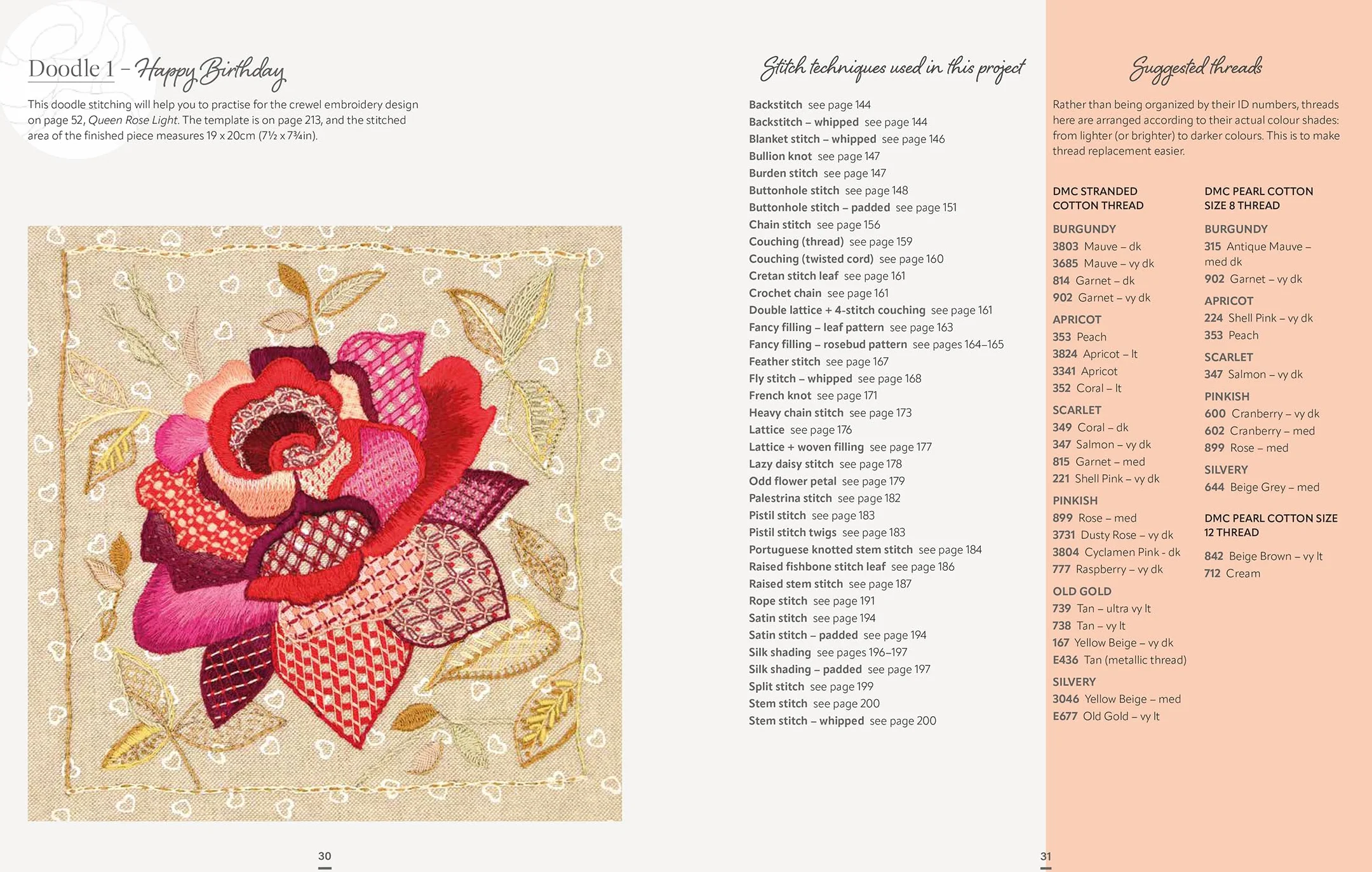 Contrast in Crewel Embroidery: Modern Designs Stitched on Light and Dark